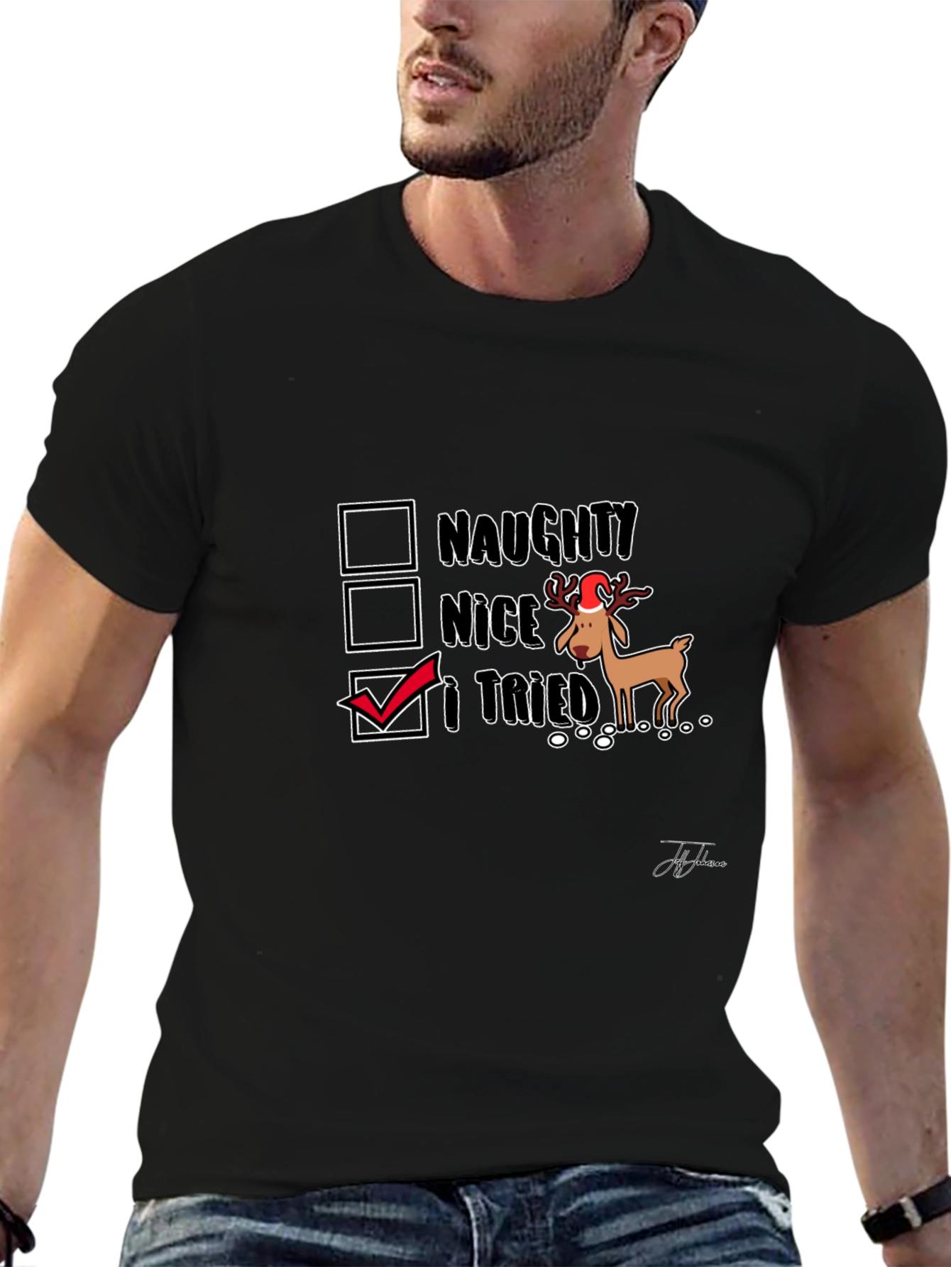 Humorous I Tried Christmas Reindeer T-Shirt