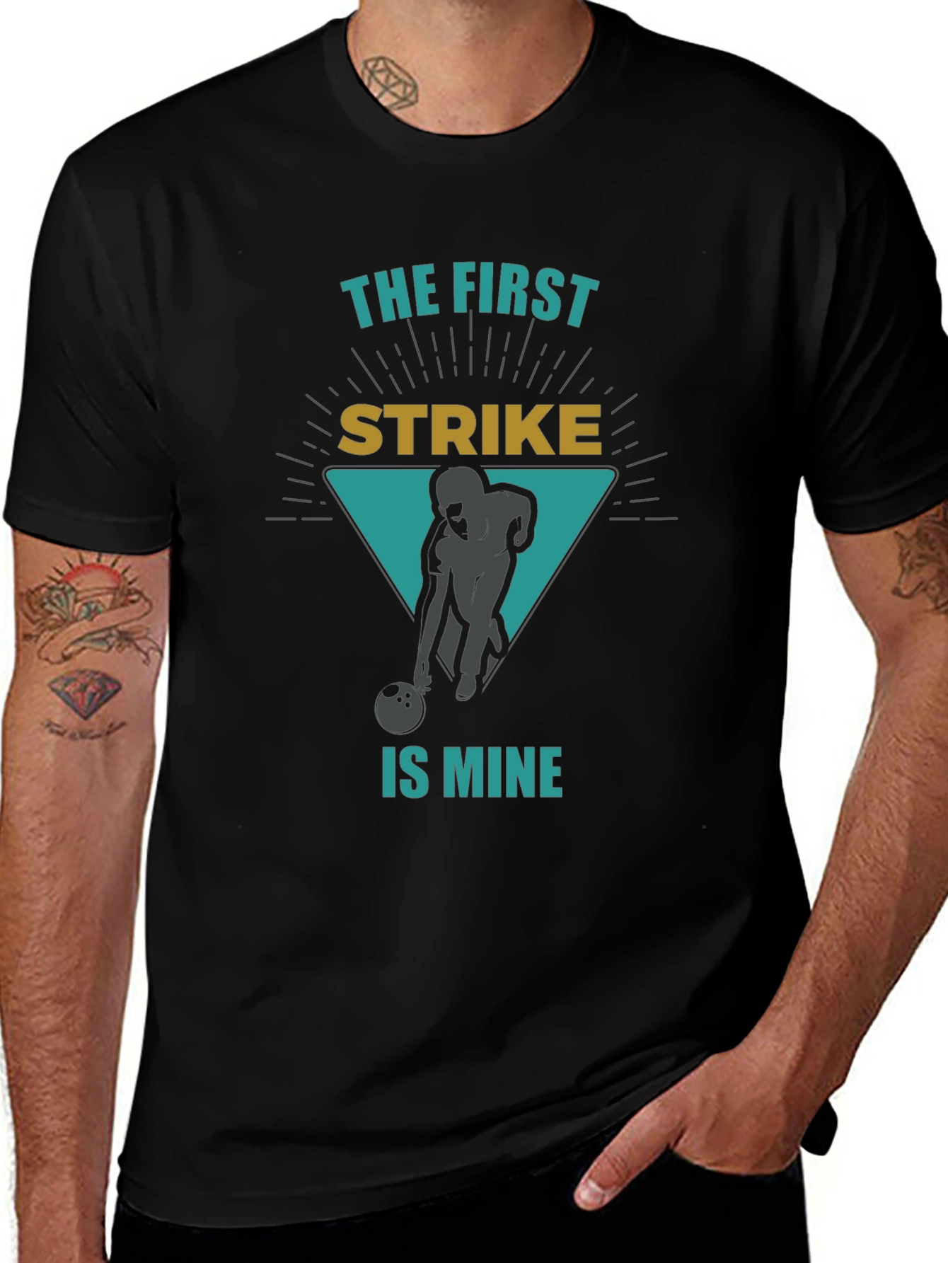 Bowling Strike Graphic Tee - First Strike is Mine!
