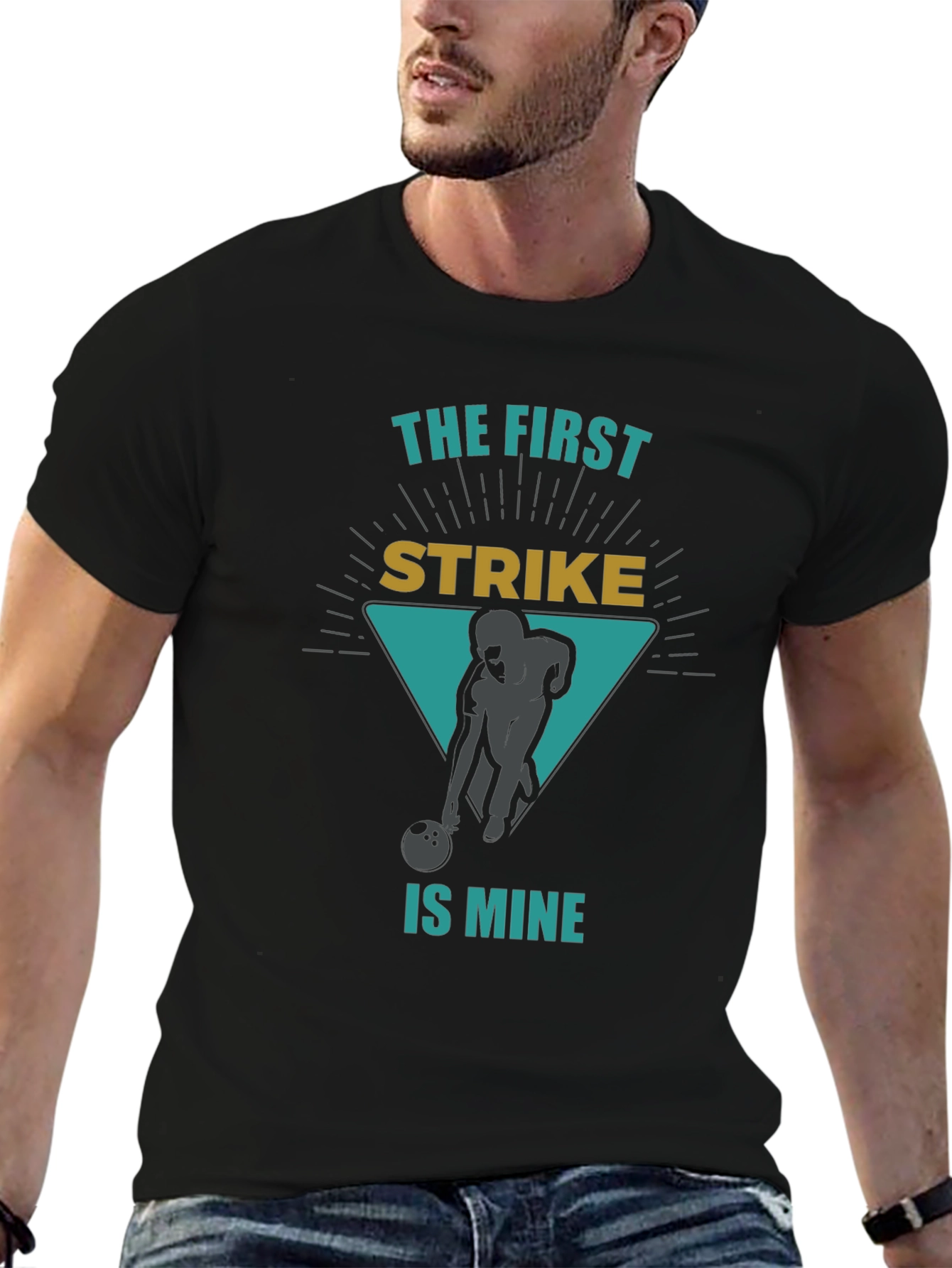 Bowling Strike Graphic Tee - First Strike is Mine!