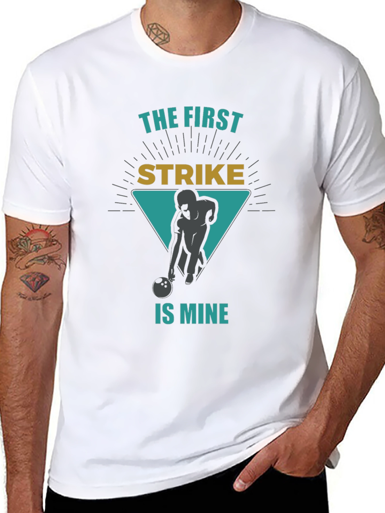 Bowling Strike Graphic Tee - First Strike is Mine!