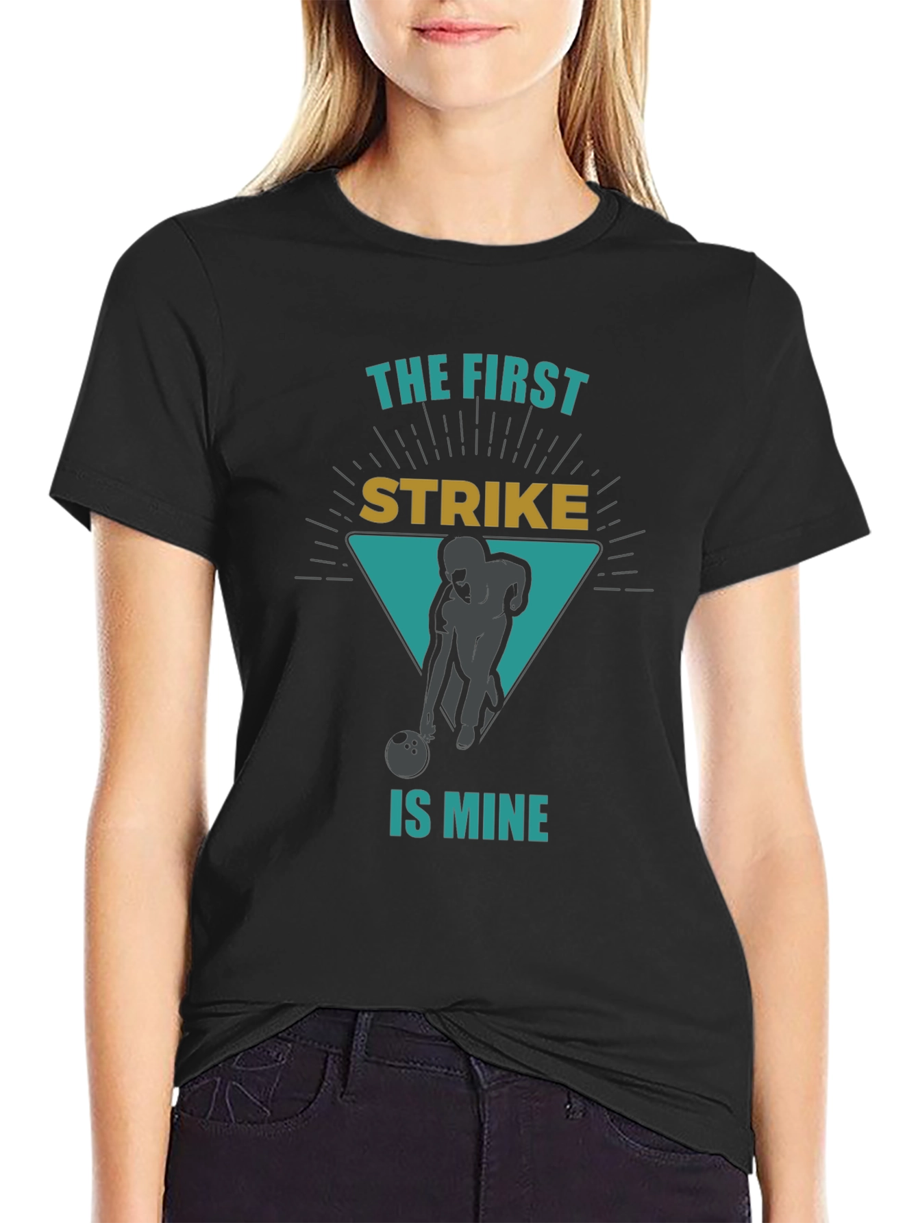 Bowling Strike Graphic Tee - First Strike is Mine!