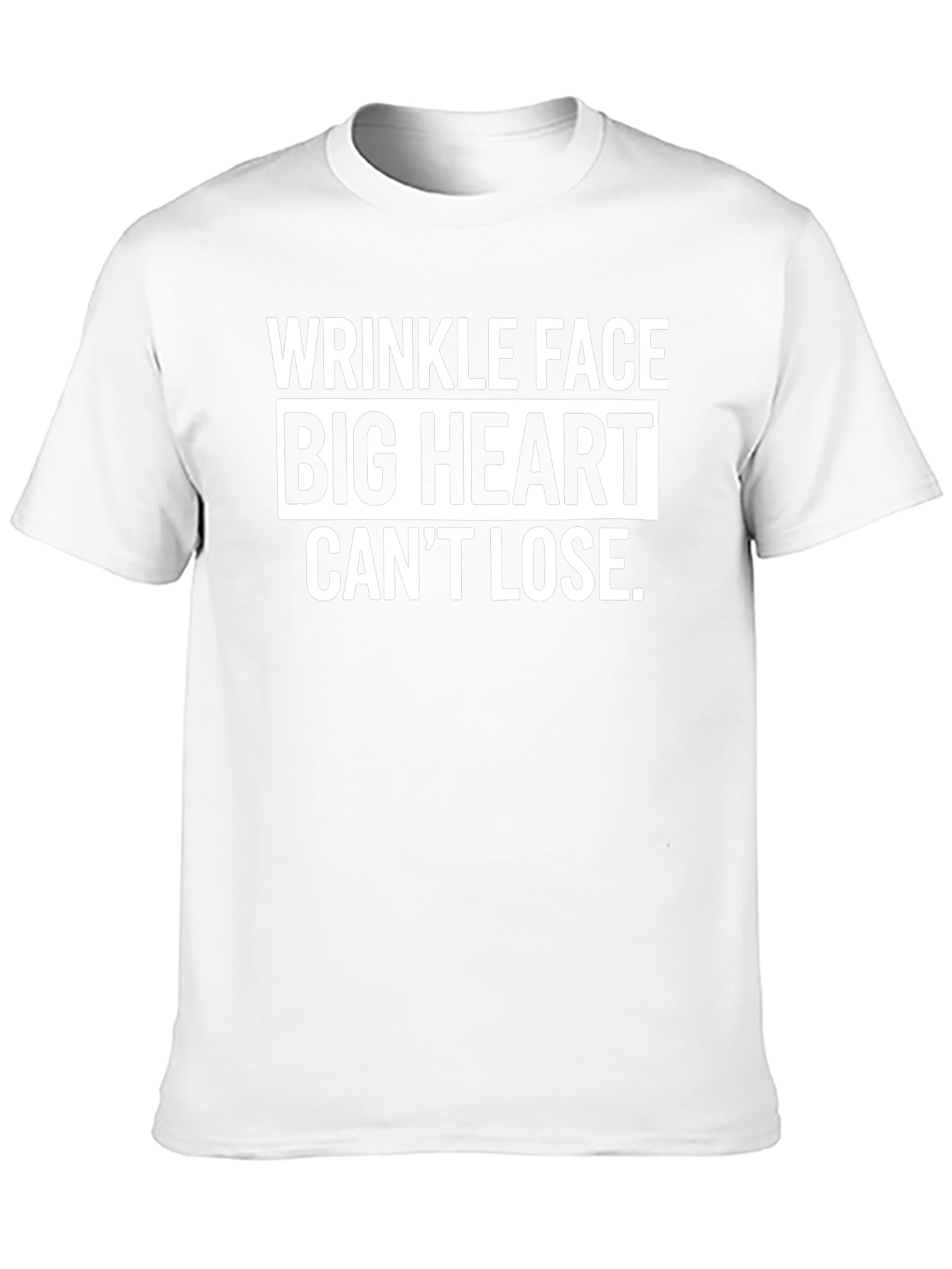 Wrinkle Face Big Heart Mens Graphic T-Shirt