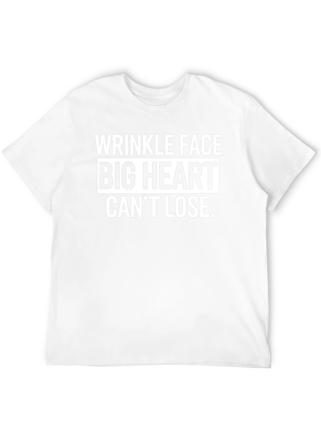 Wrinkle Face Big Heart Mens Graphic T-Shirt