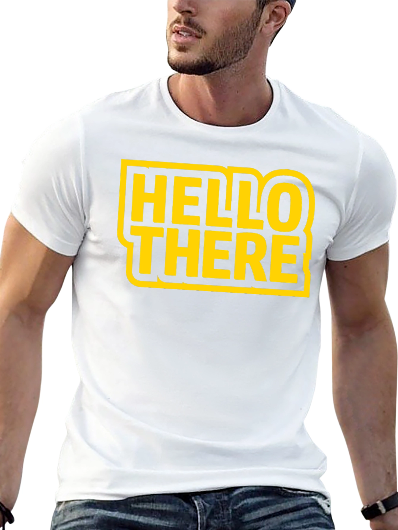 Hello There Black Graphic T-Shirt