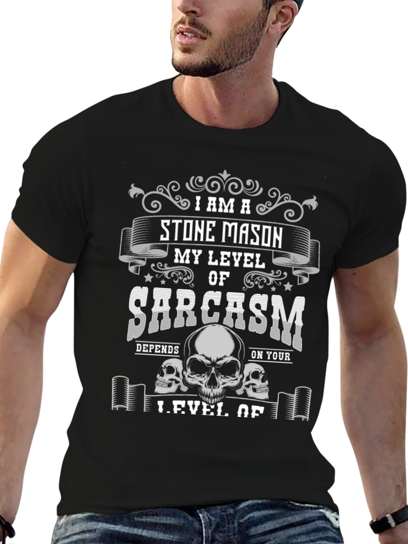 Stone Mason Sarcasm T-Shirt - Skull Design