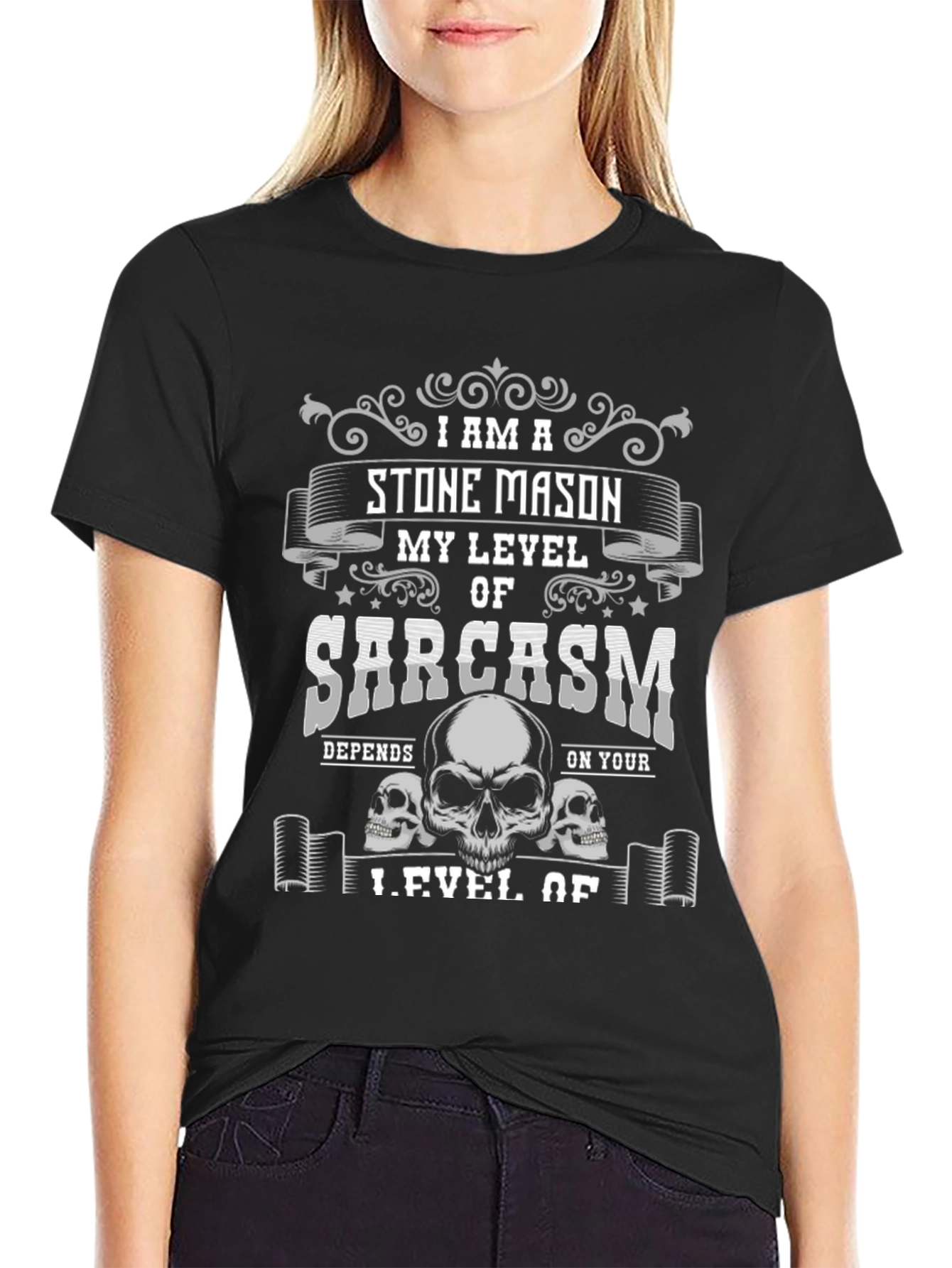 Stone Mason Sarcasm T-Shirt - Skull Design