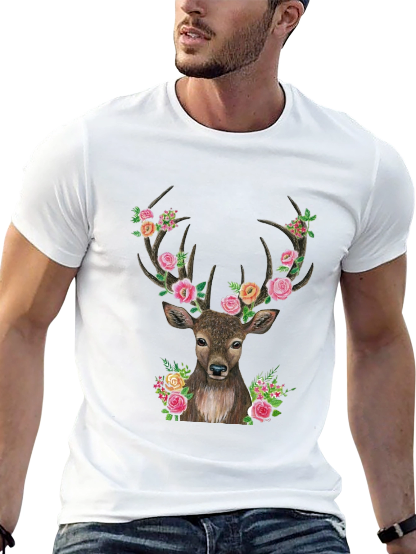 Floral Deer Graphic Tee