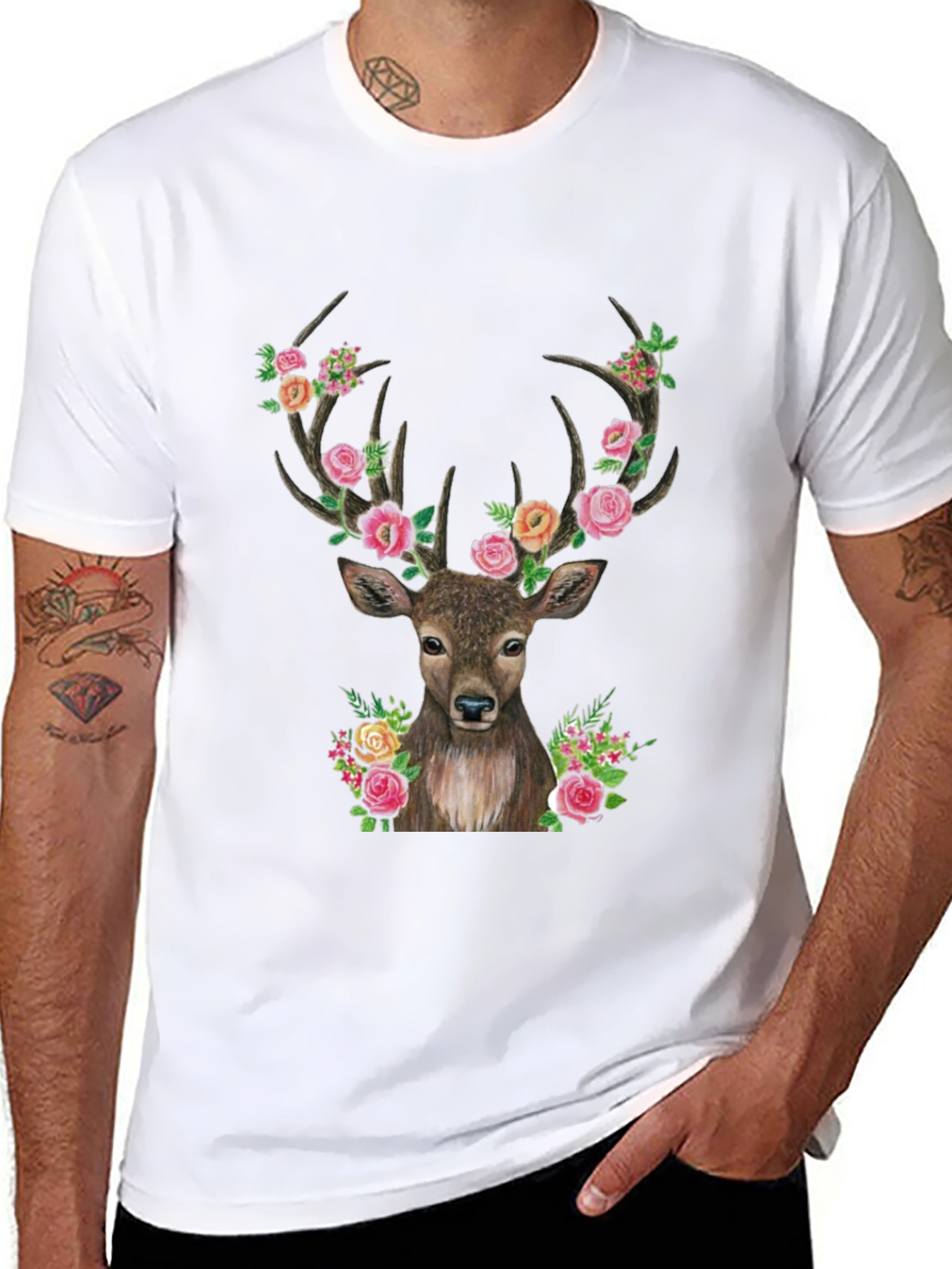 Floral Deer Graphic Tee
