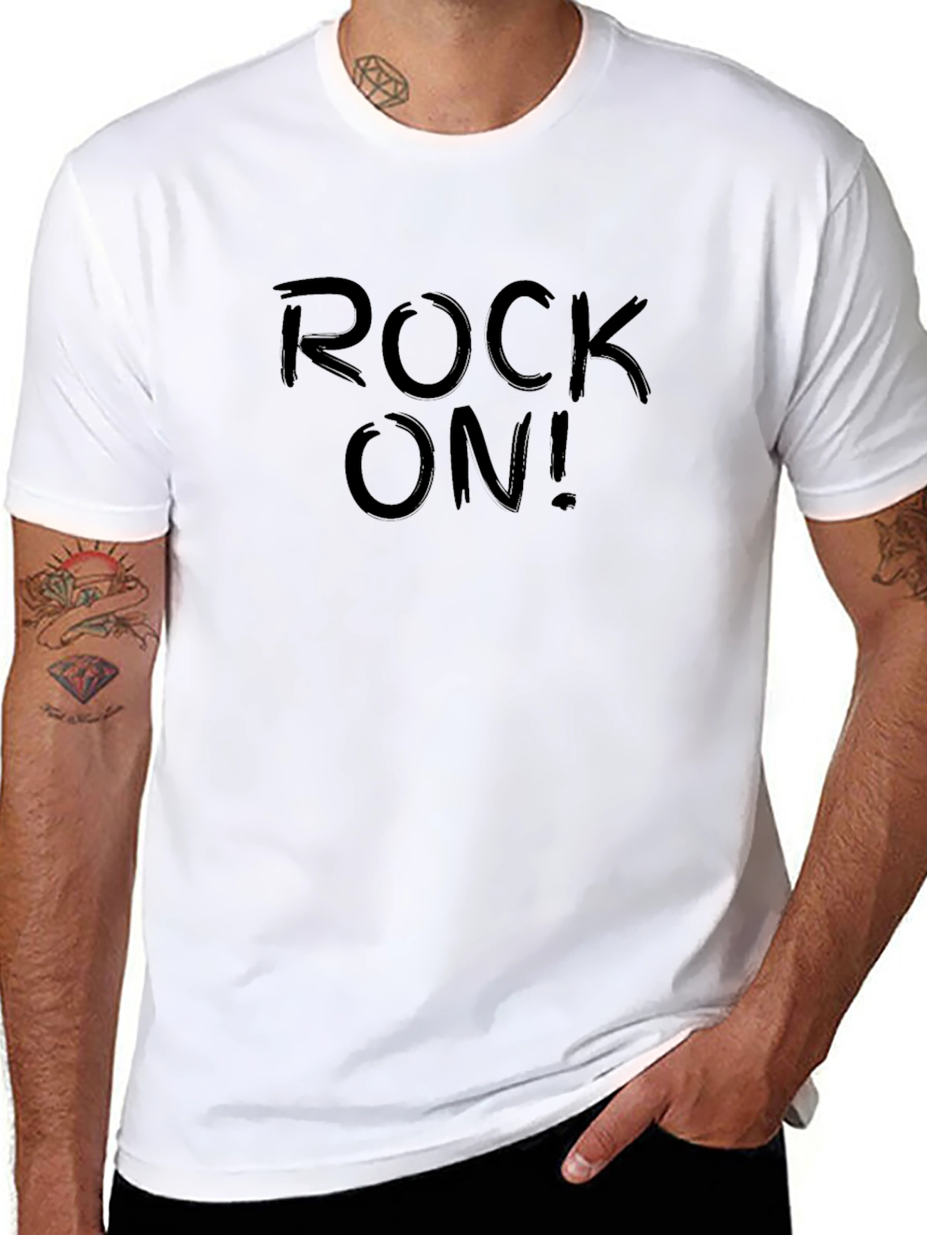 Rock On! Mens Black Graphic Tee