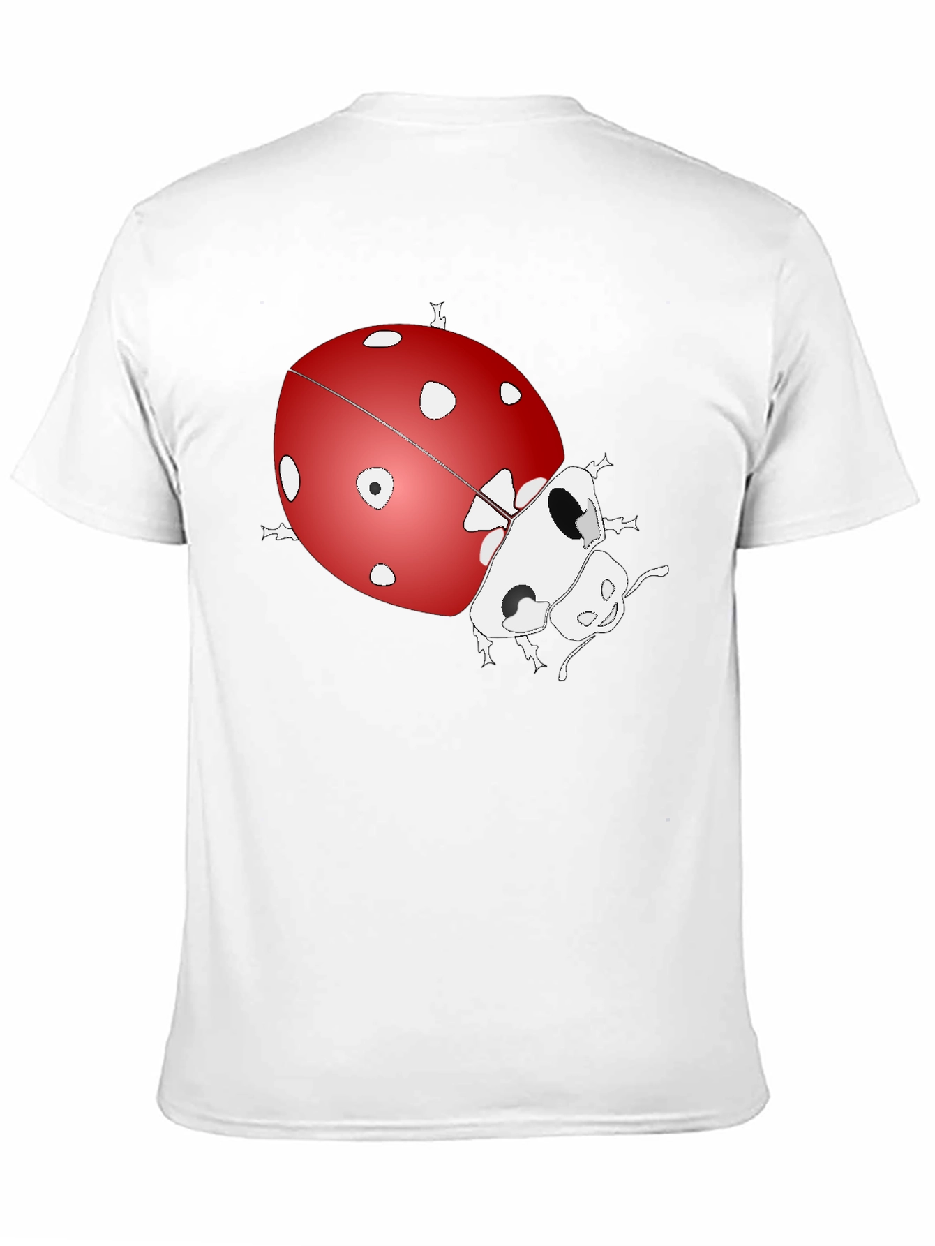 Ladybug Graphic Print Tee - Black Cotton Blend T-Shirt