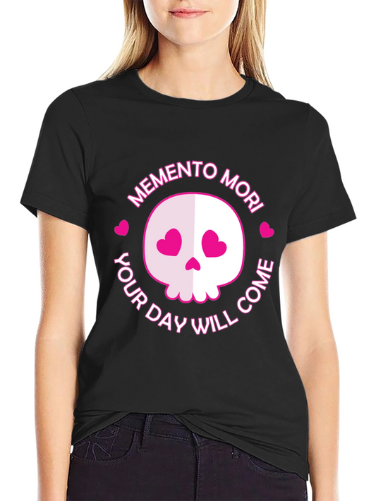 Memento Mori Skull Graphic Tee - Black