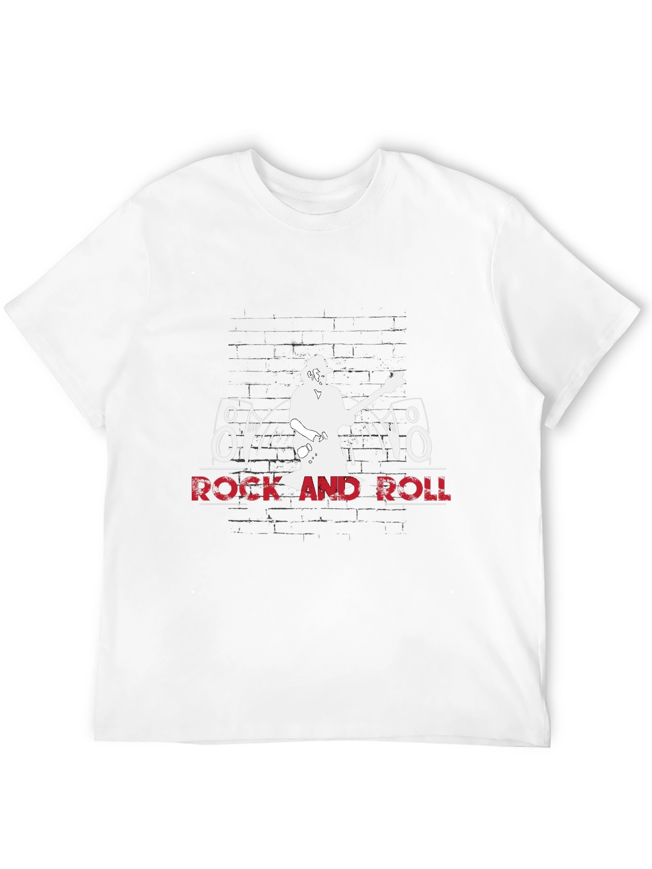 Rock and Roll Graphic Tee - Black Cotton T-Shirt