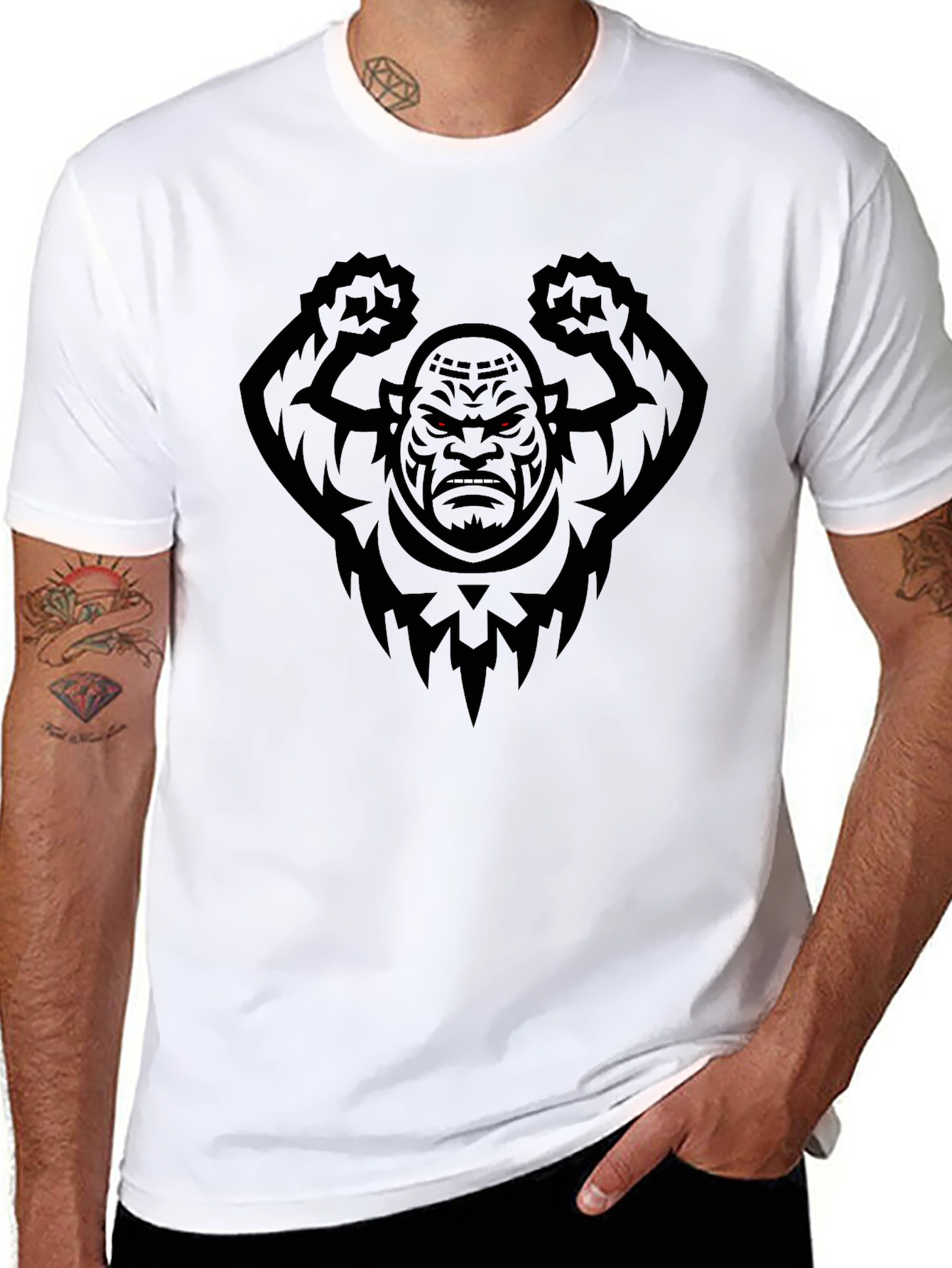 Mens Black Graphic Tee - Angry Orc Design