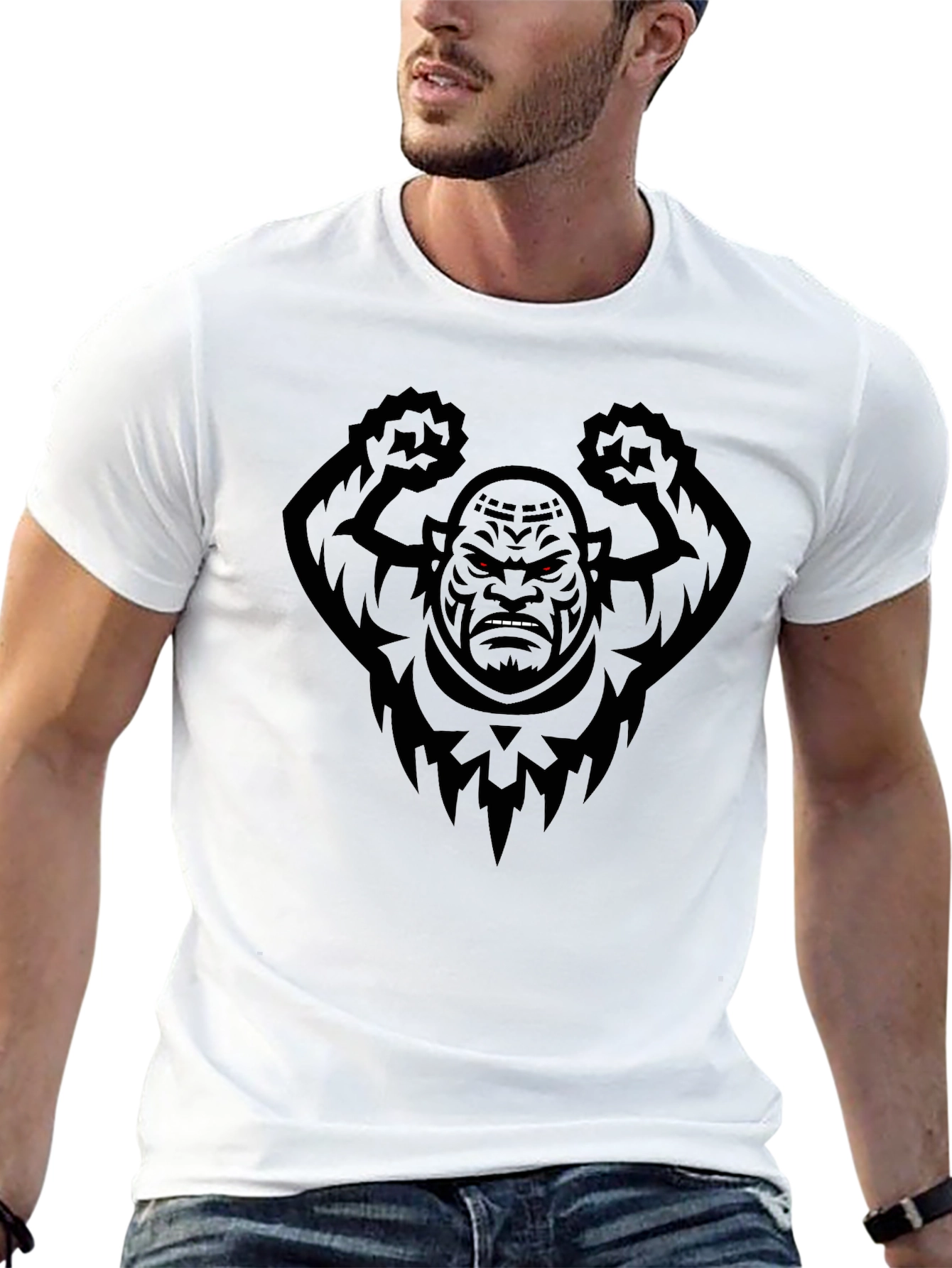 Mens Black Graphic Tee - Angry Orc Design