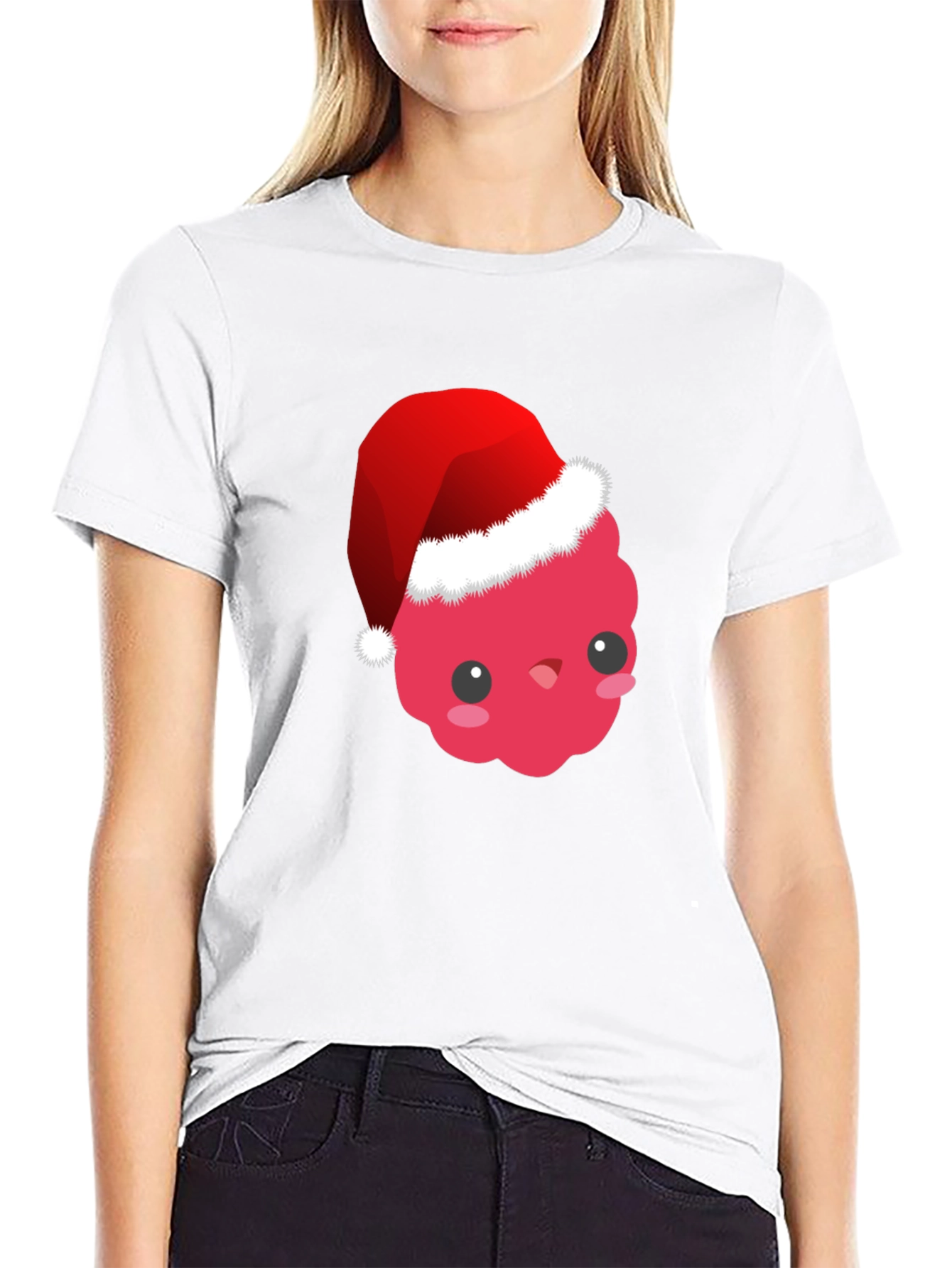 Cute Raspberry Santa Hat T-Shirt