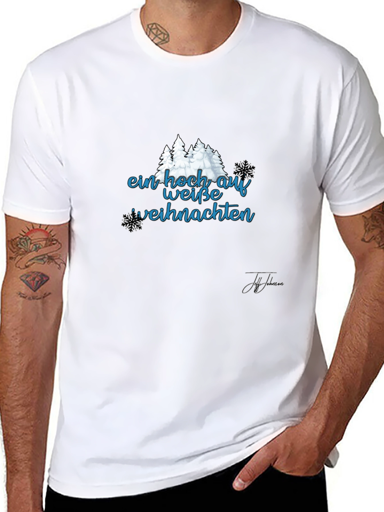 Festive Ein Hoch Auf Weisse Weihnachten Black T-Shirt