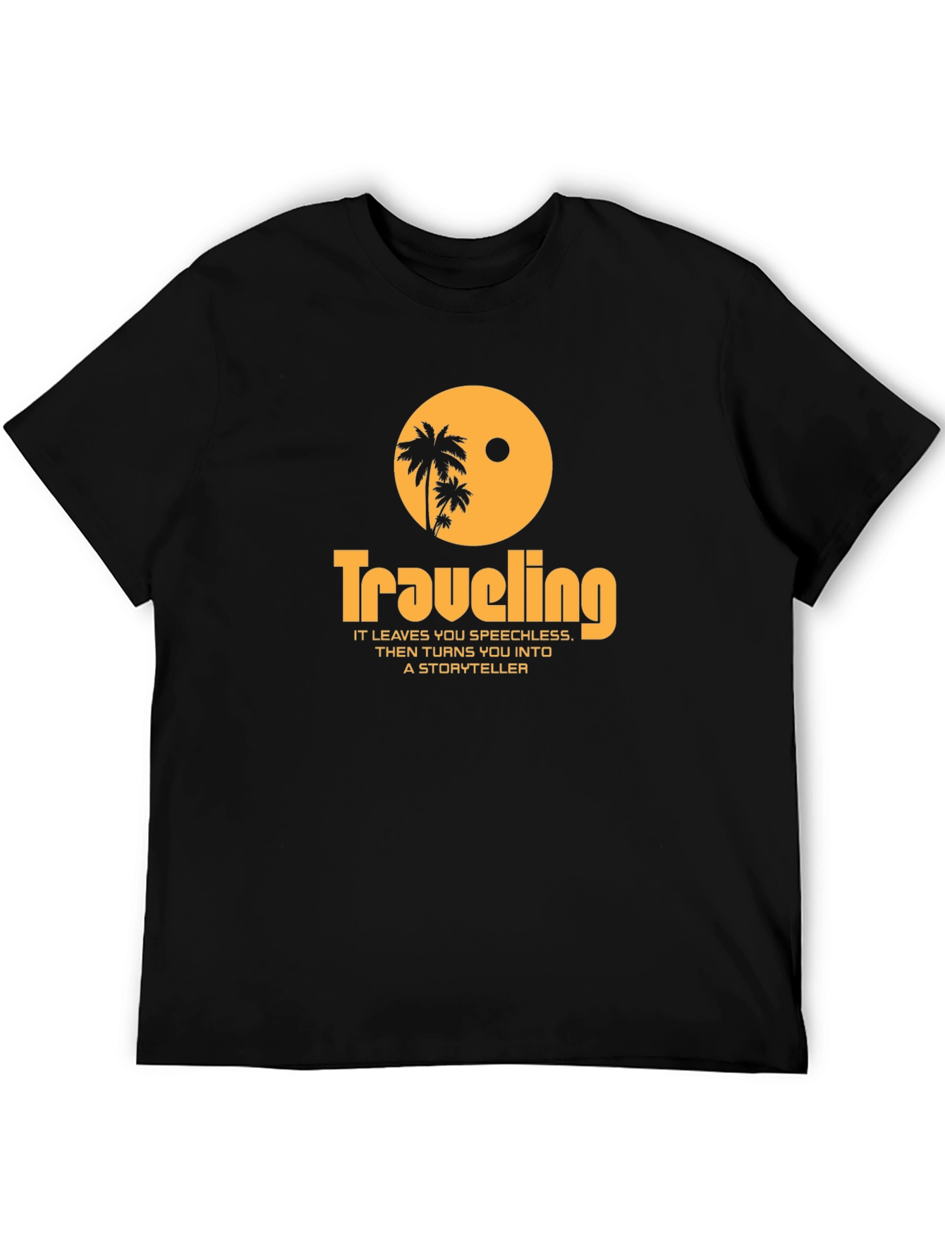 Traveling Palm Tree Graphic Tee - Black