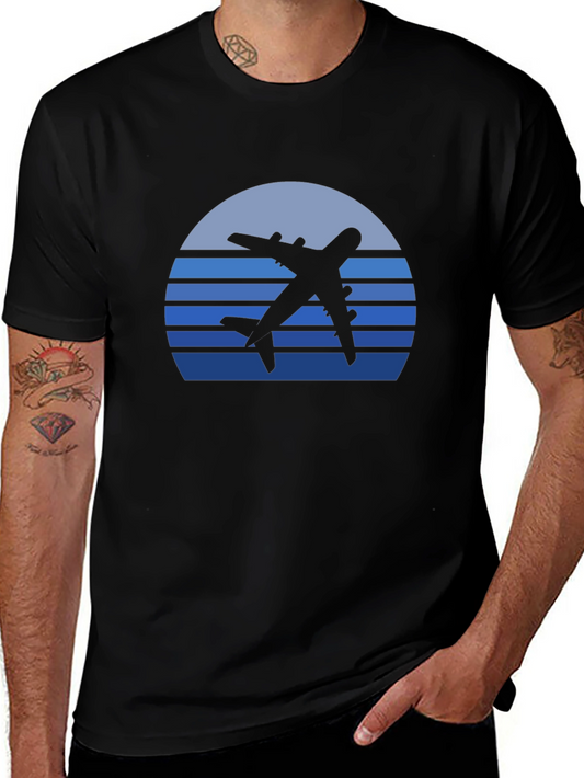 Retro Airplane Sunset Graphic Tee