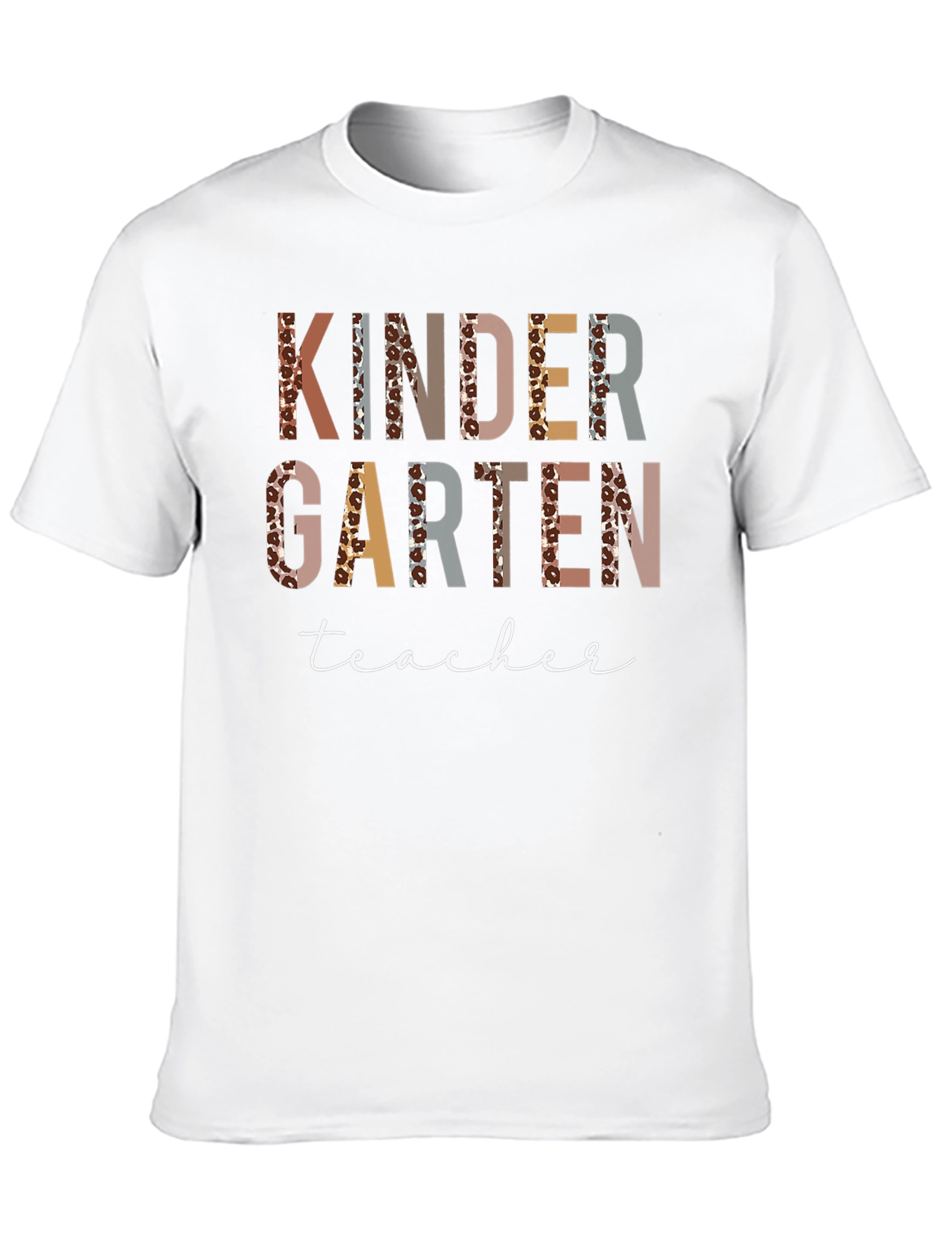 Kindergarten Teacher Leopard Print Graphic T-Shirt