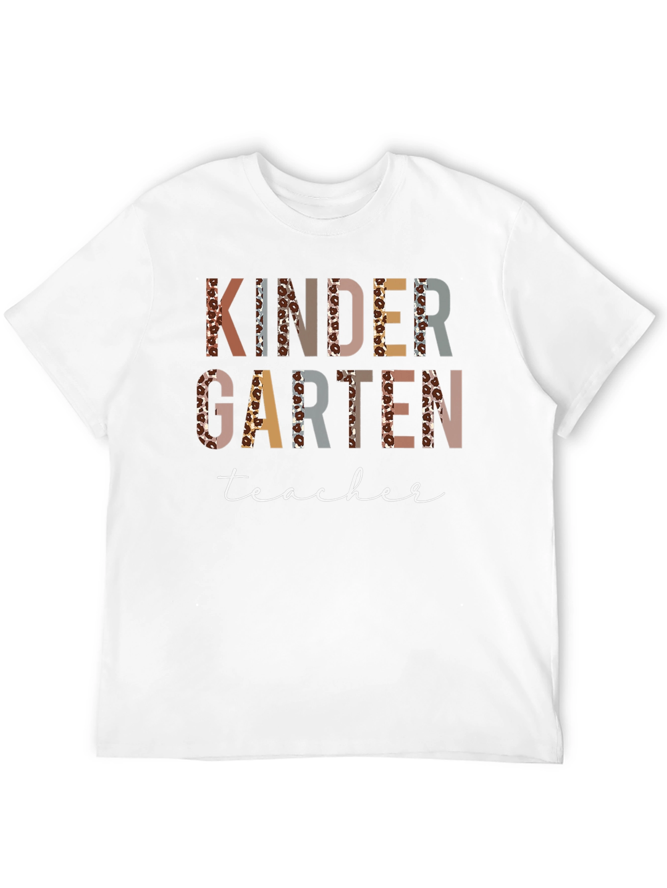 Kindergarten Teacher Leopard Print Graphic T-Shirt