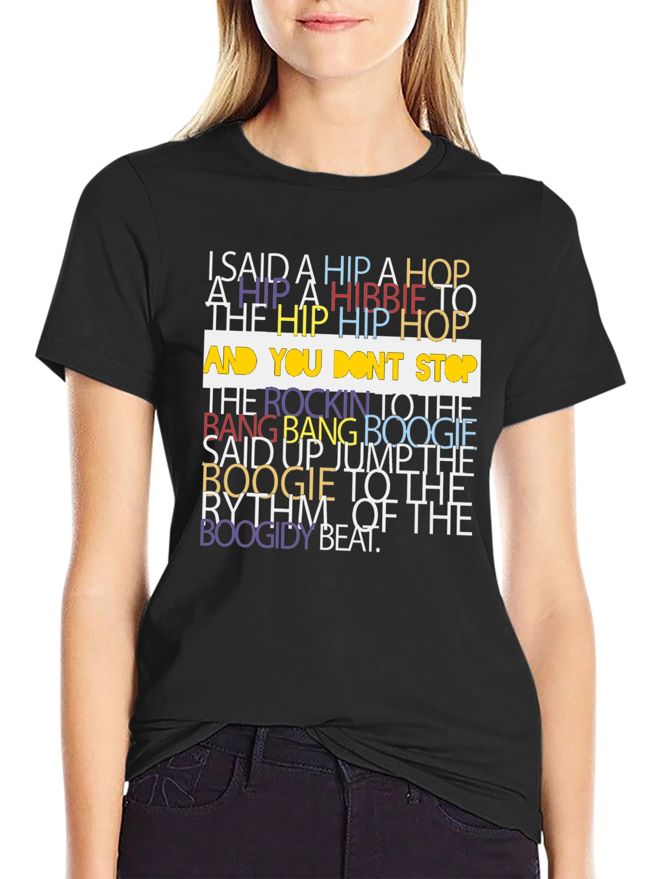 Retro Hip Hop Lyric T-Shirt - Classic Rhyme Design