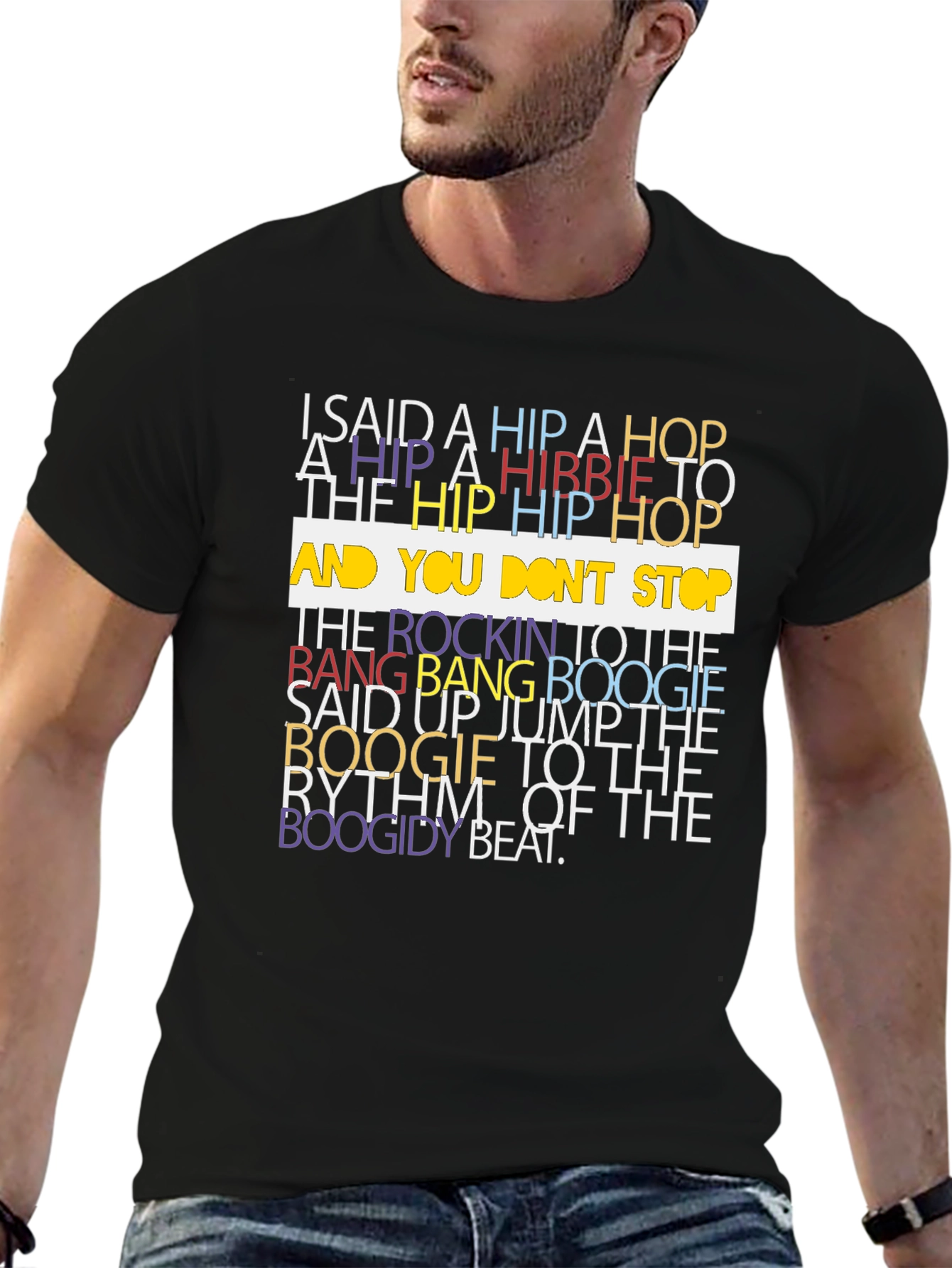 Retro Hip Hop Lyric T-Shirt - Classic Rhyme Design