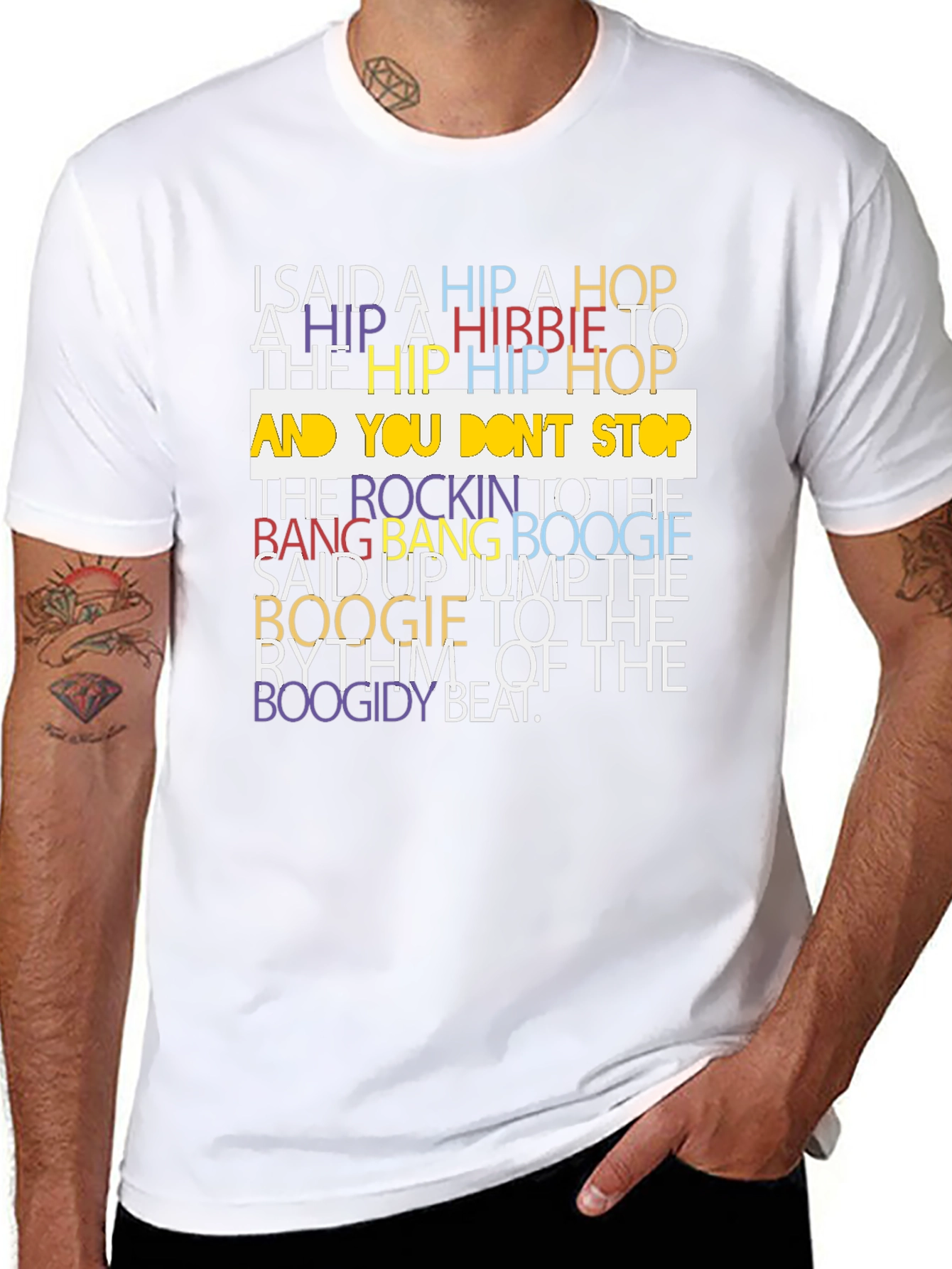 Retro Hip Hop Lyric T-Shirt - Classic Rhyme Design
