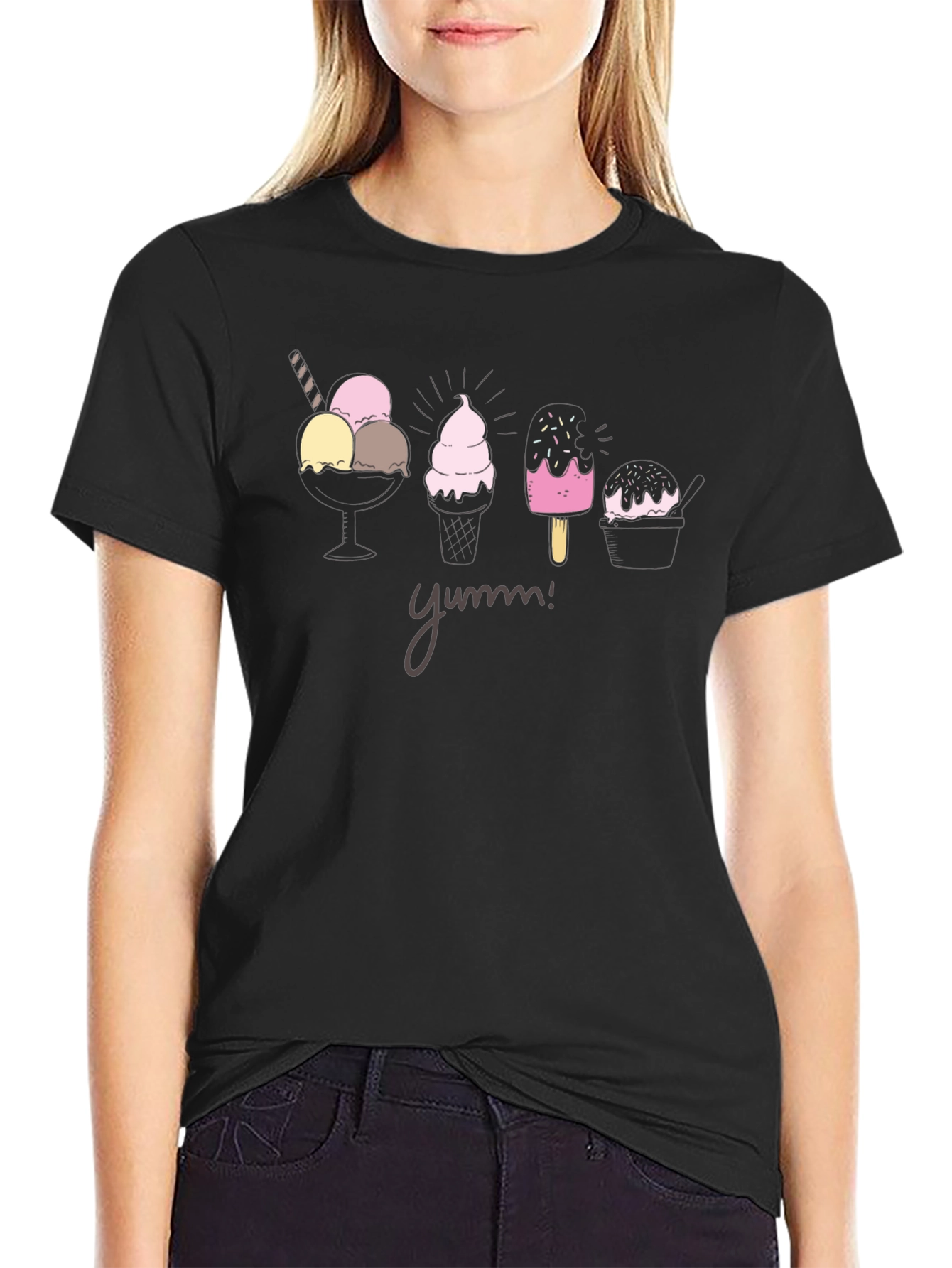 Yumm! Ice Cream Graphic T-Shirt - Black
