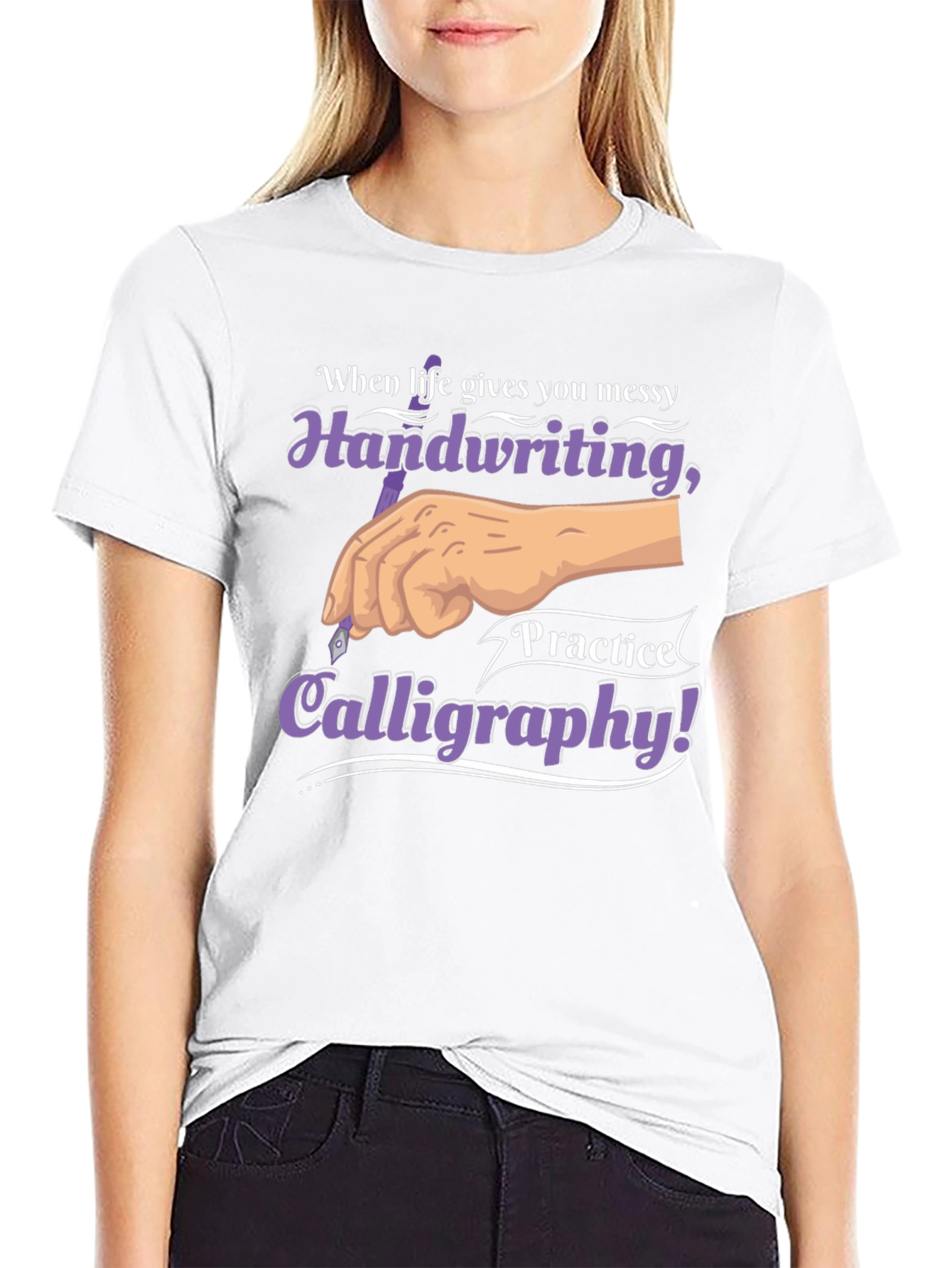 Calligraphy Practice T-Shirt Handwriting Art Tee