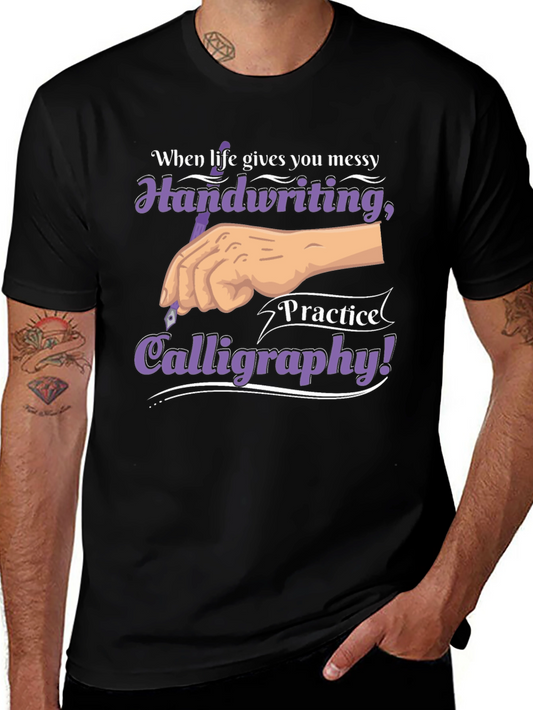 Calligraphy Practice T-Shirt Handwriting Art Tee