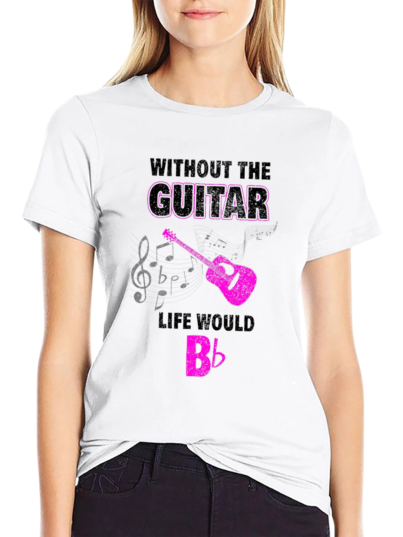 Guitar Lover T-Shirt: Without the Guitar Life Would B♭