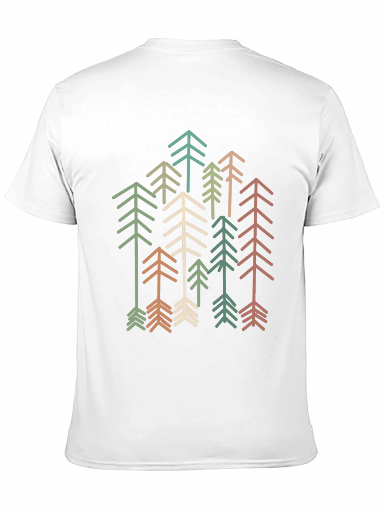 Retro Geometric Tree Graphic Tee - Stylish Comfort
