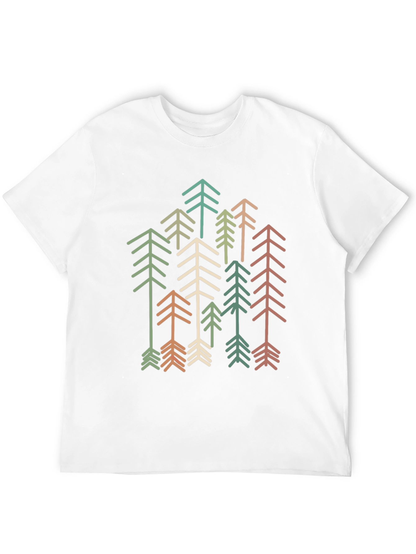 Retro Geometric Tree Graphic Tee - Stylish Comfort