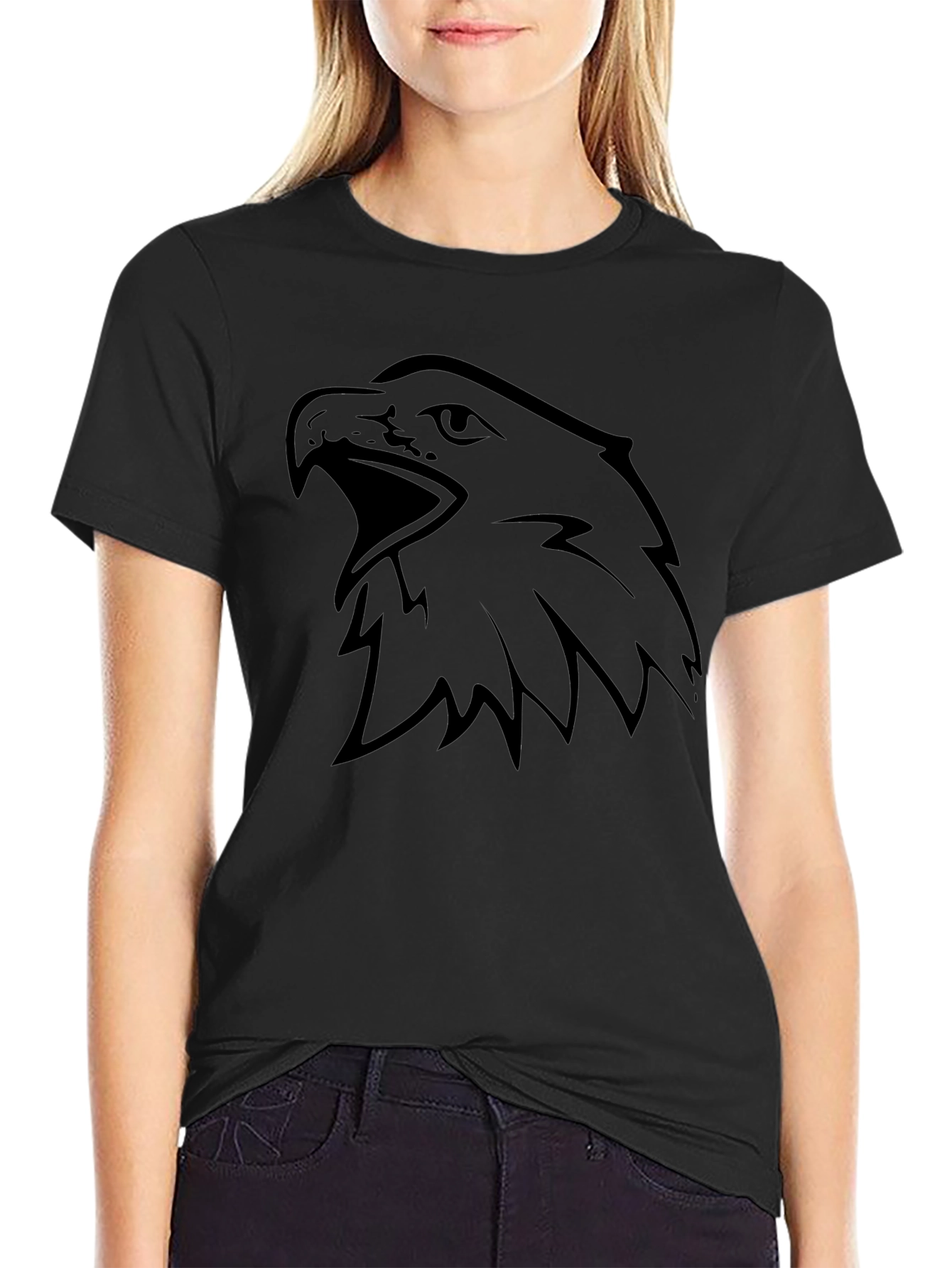 Mens Black Eagle Graphic Tee - Bold & Stylish