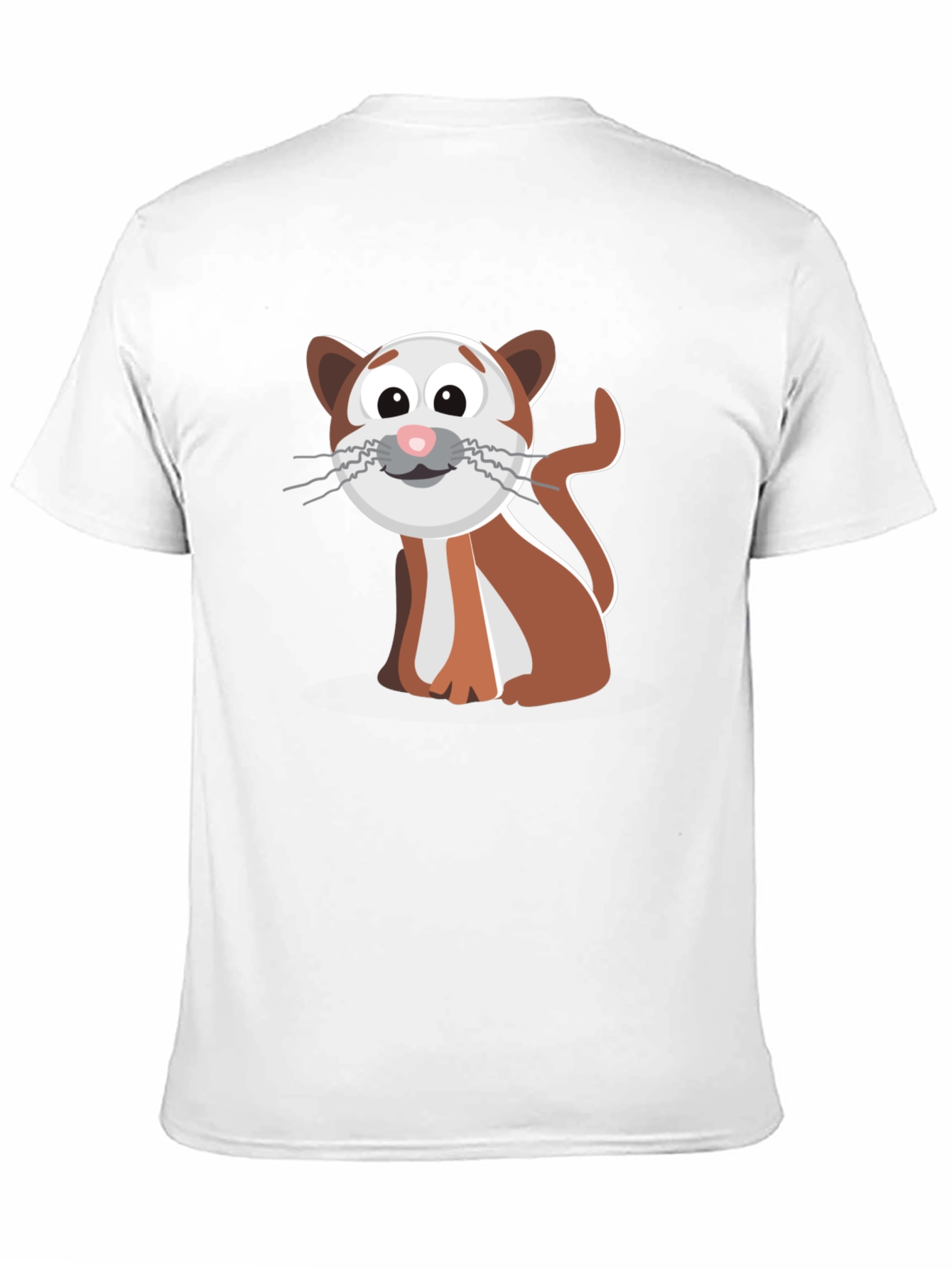 Cute Cartoon Cat Graphic Tee - Black T-Shirt