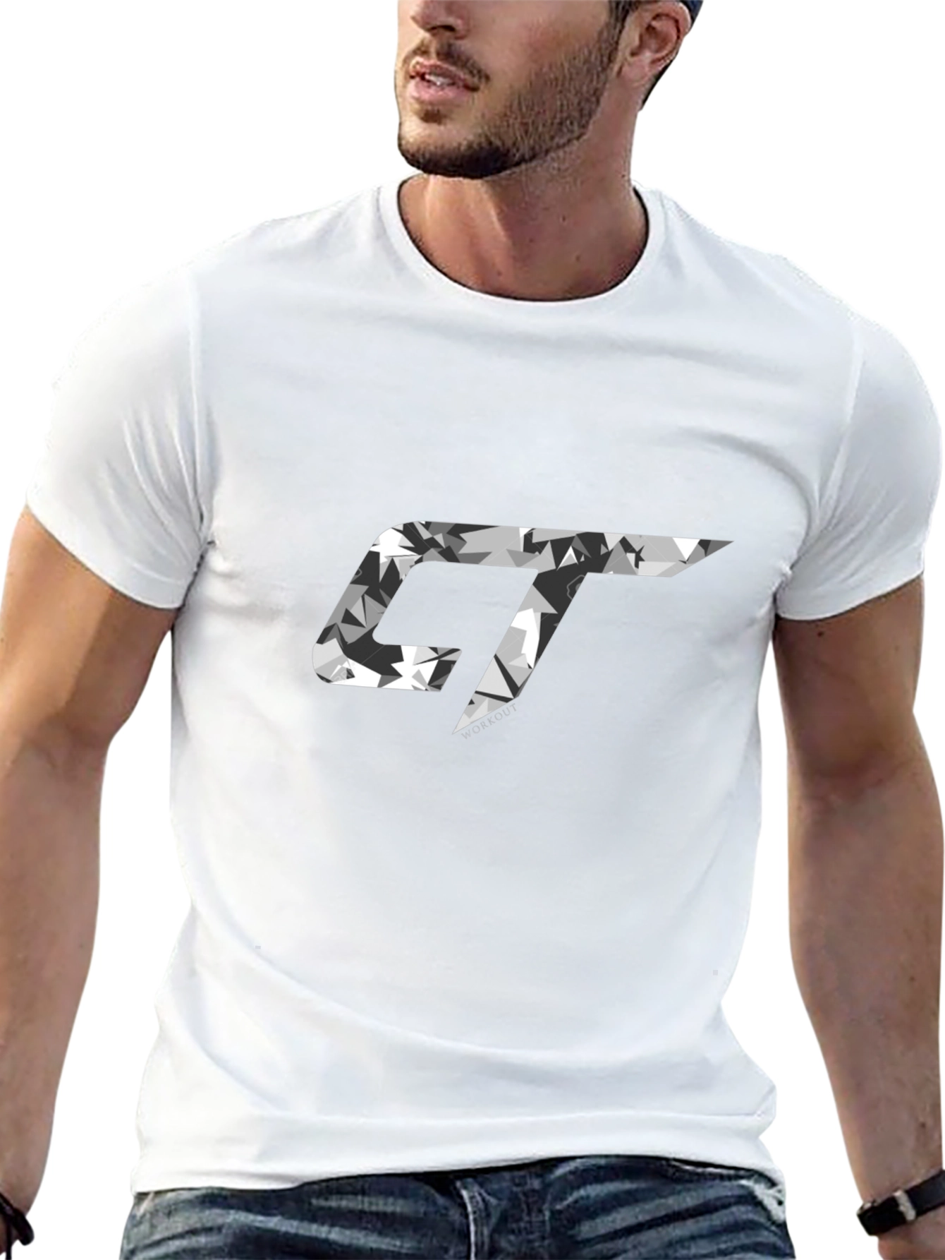 Mens Black GT Camo Logo Graphic T-Shirt