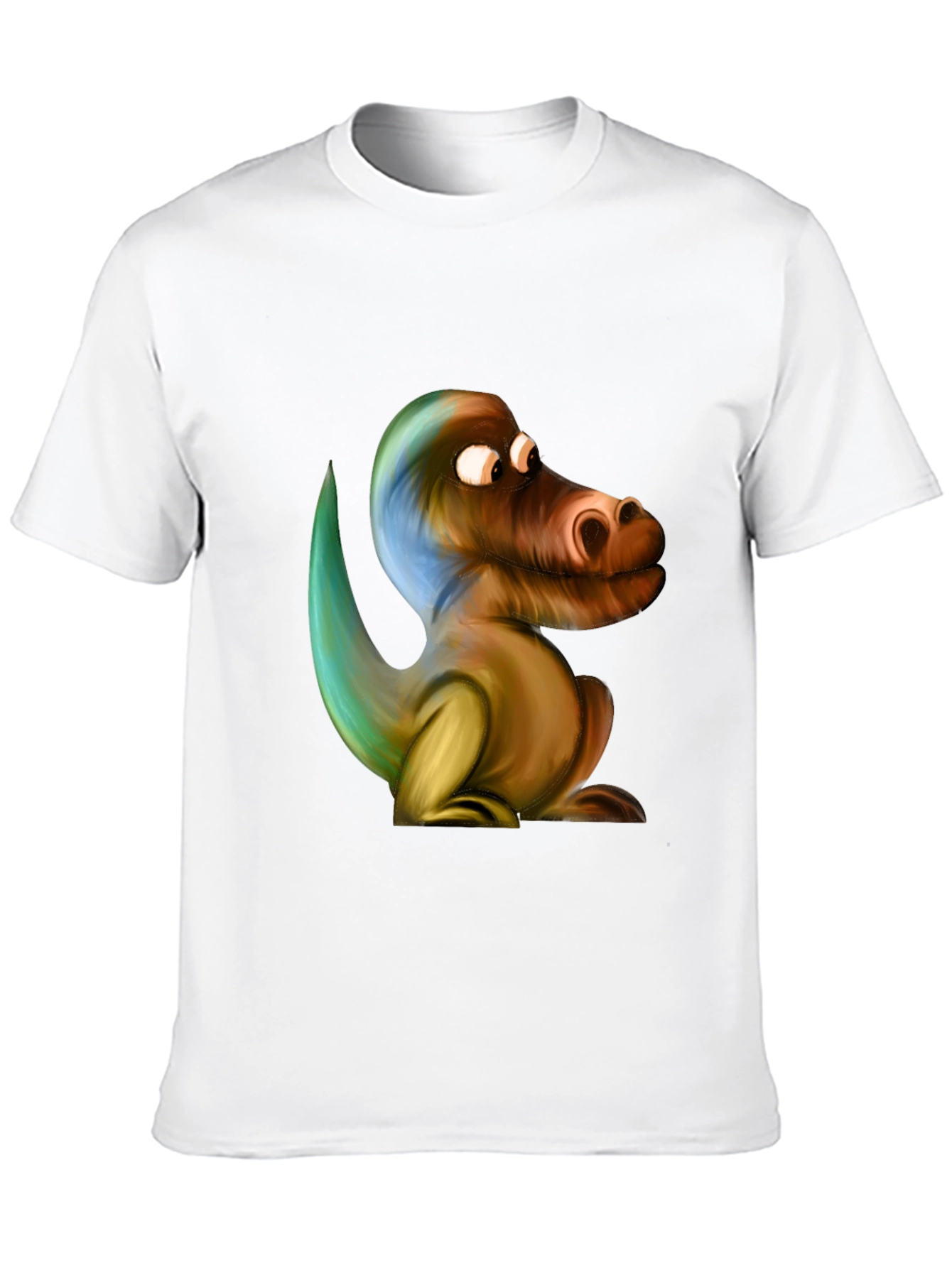 Cartoon Dinosaur Graphic Black T-Shirt