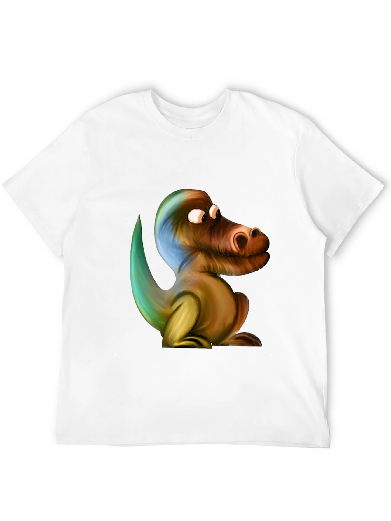 Cartoon Dinosaur Graphic Black T-Shirt
