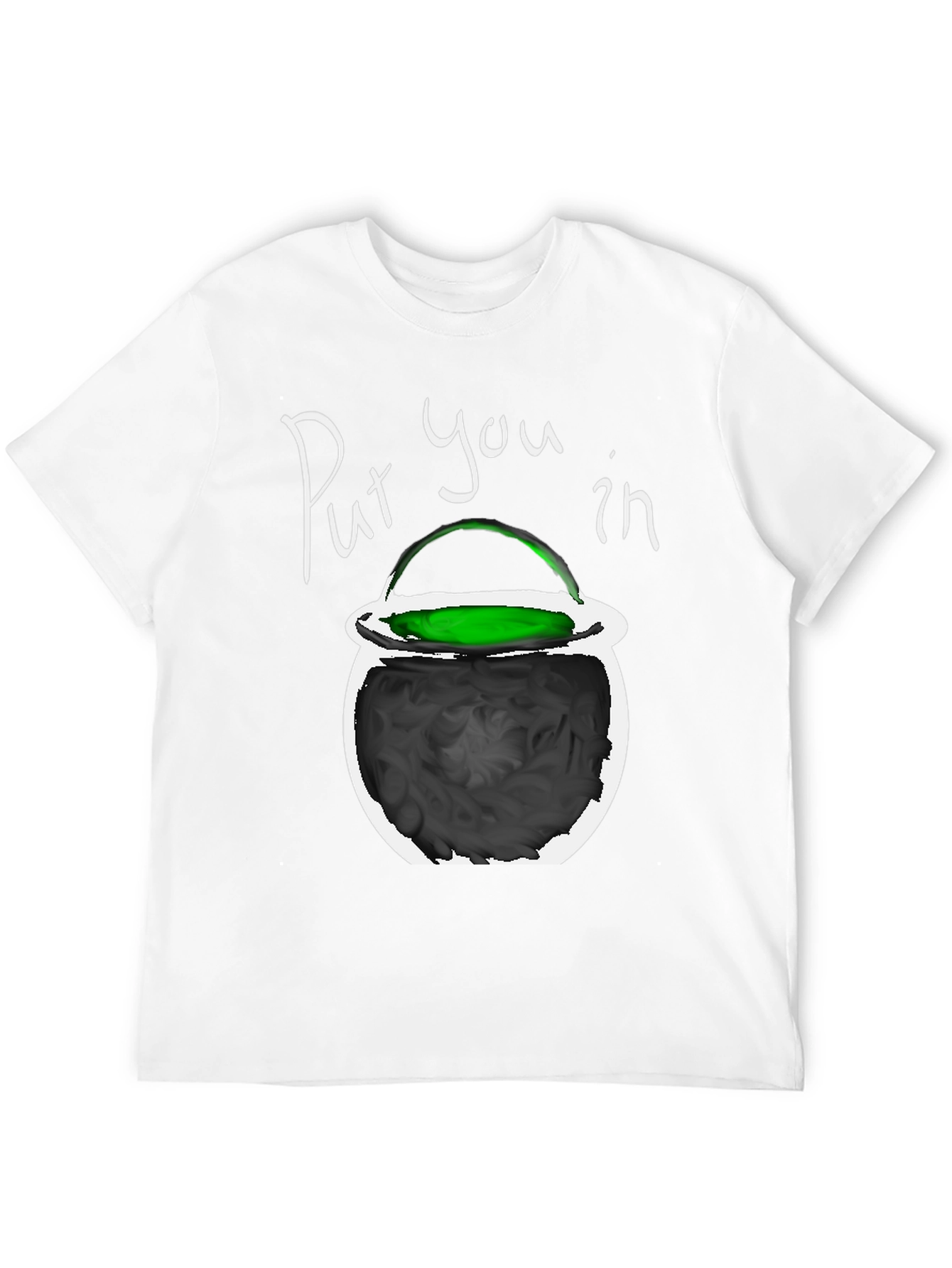 Halloween Cauldron Graphic Tee - Spooky Season Shirt