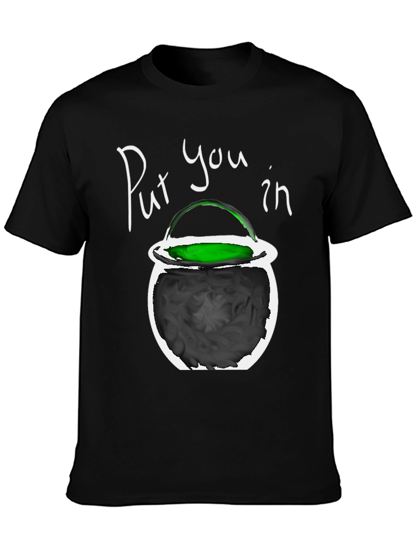 Halloween Cauldron Graphic Tee - Spooky Season Shirt