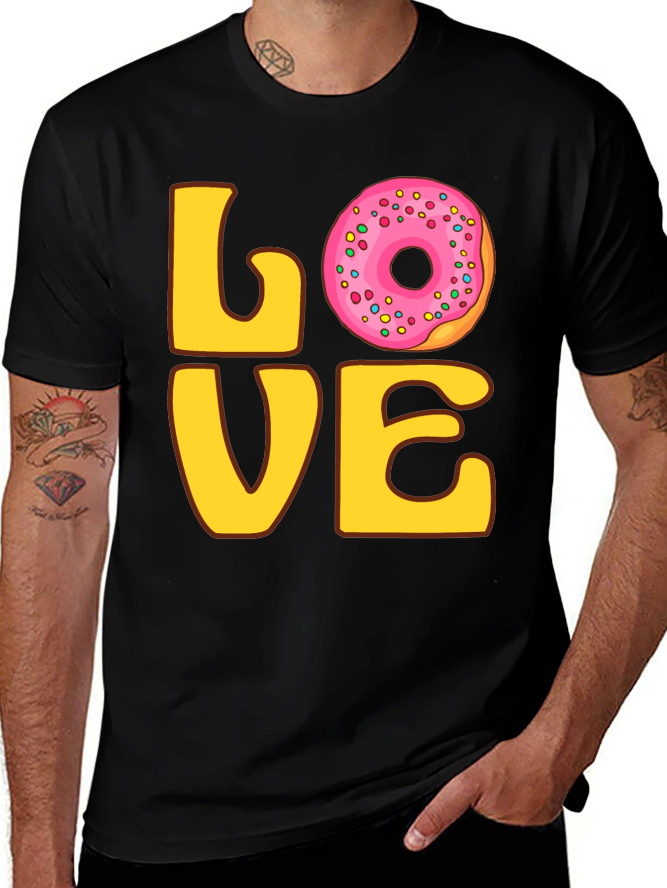 Love Donut Graphic T-Shirt - Casual Wear