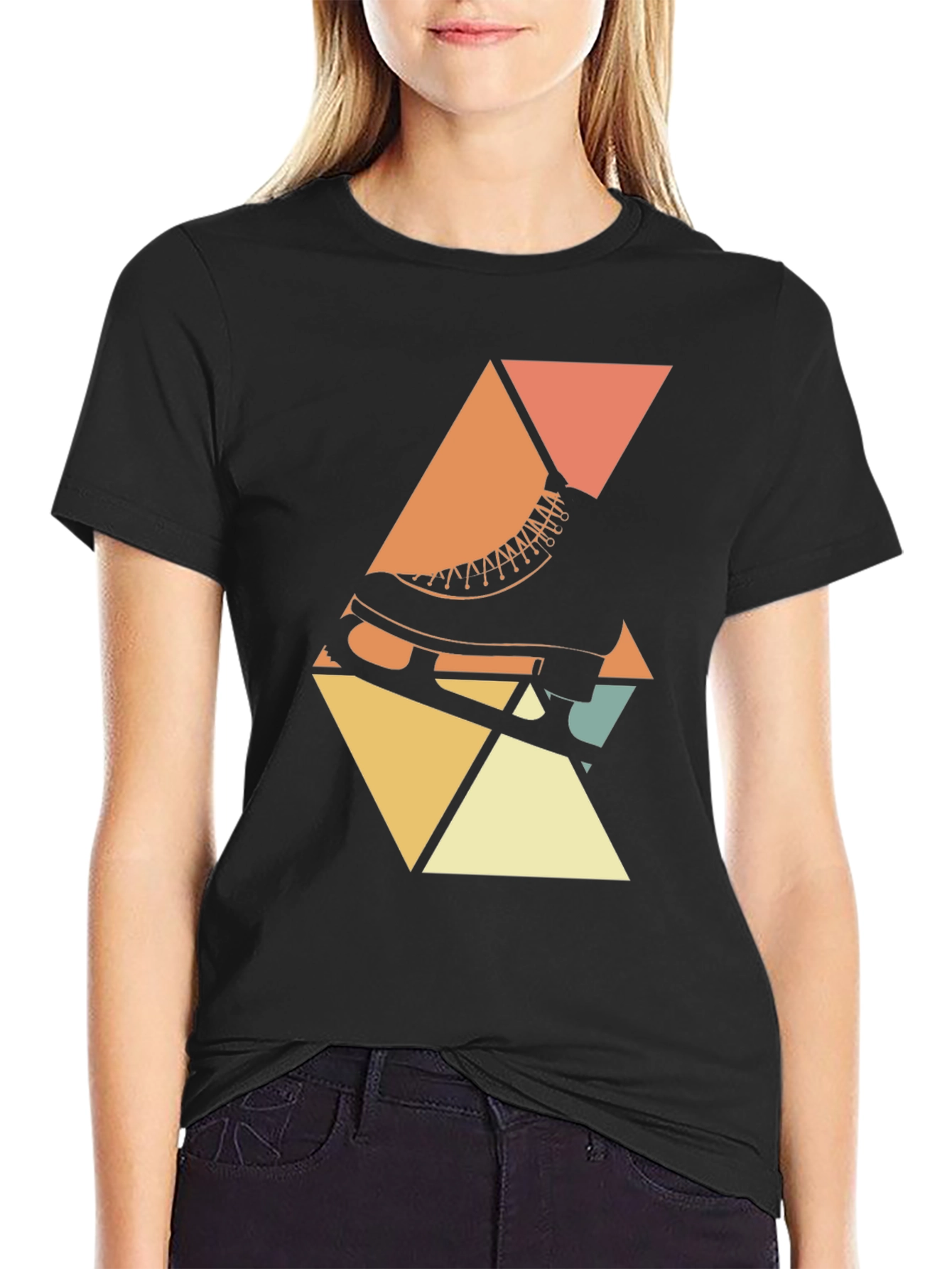 Retro Skate T-Shirt - Geometric Design