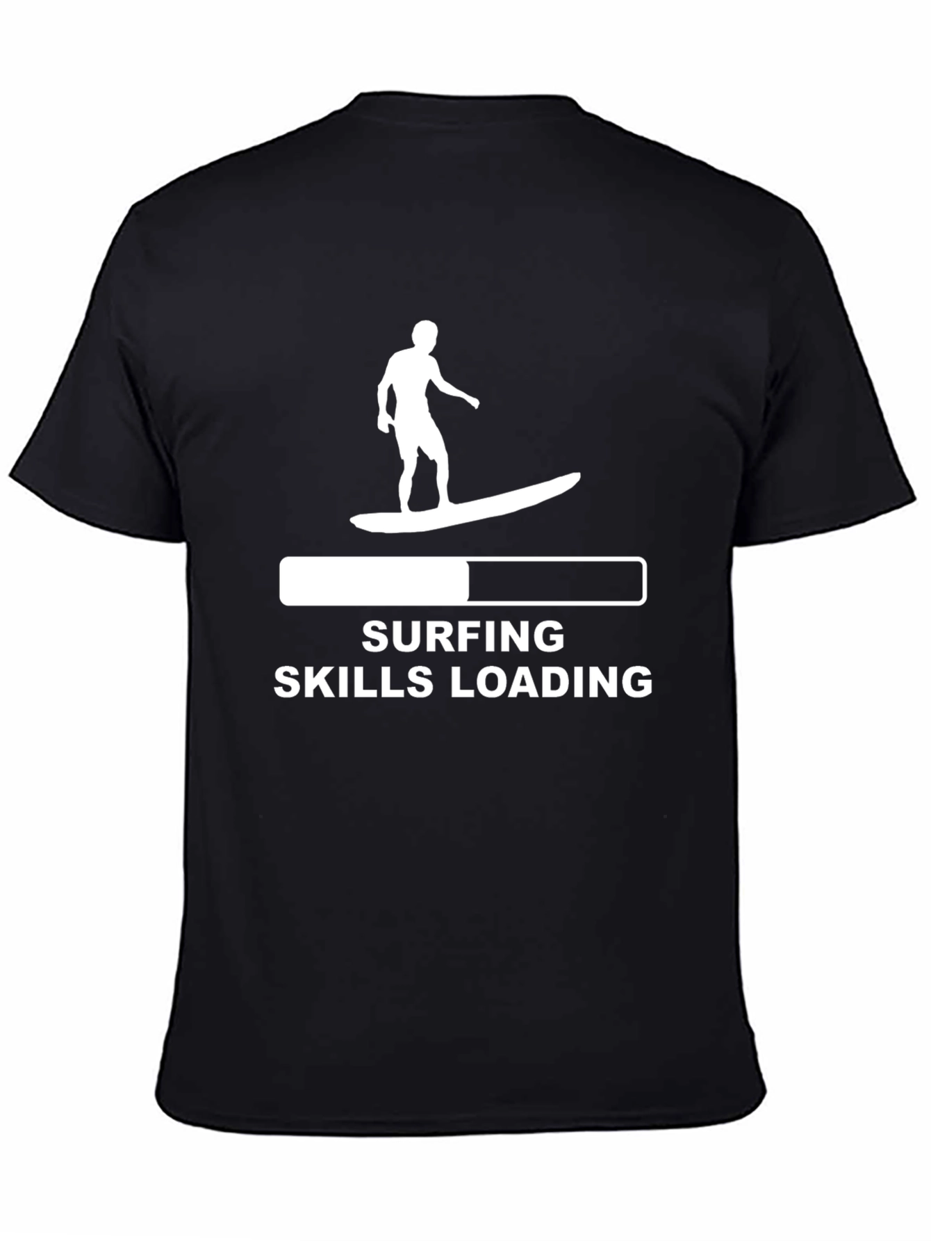 Surfing Skills Loading Graphic Tee - Black Cotton T-Shirt