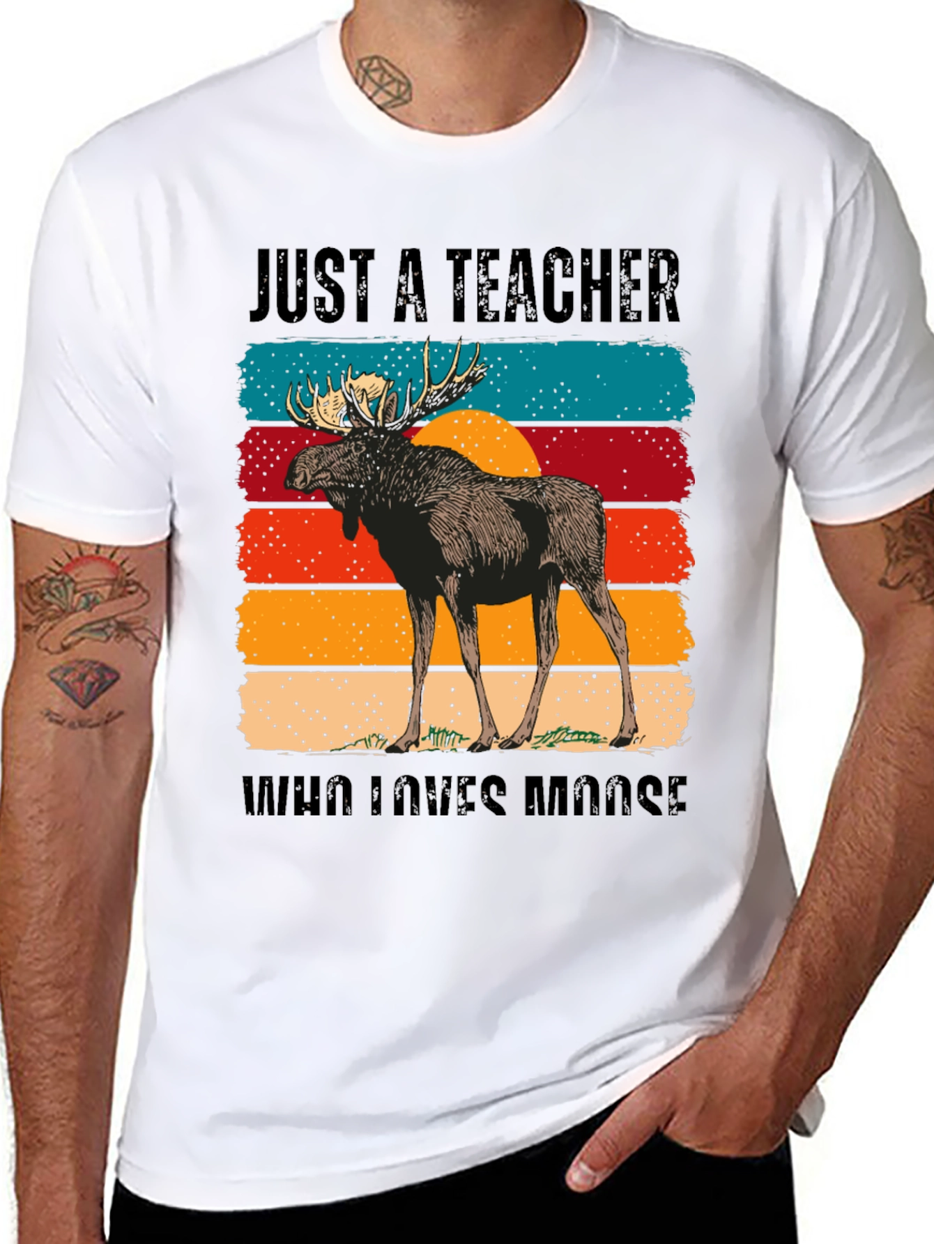 Just A Teacher Who Loves Moose T-Shirt
