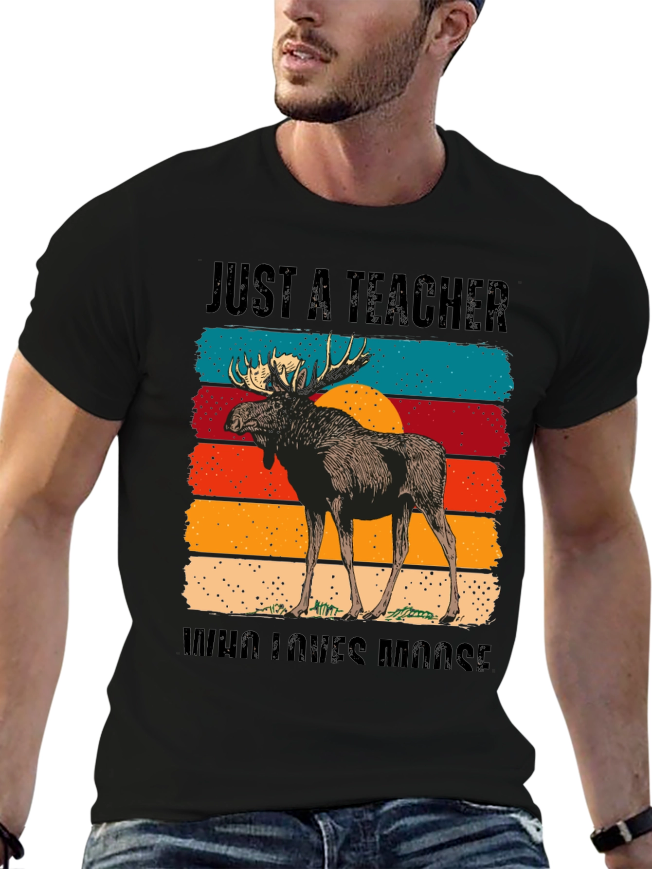 Just A Teacher Who Loves Moose T-Shirt