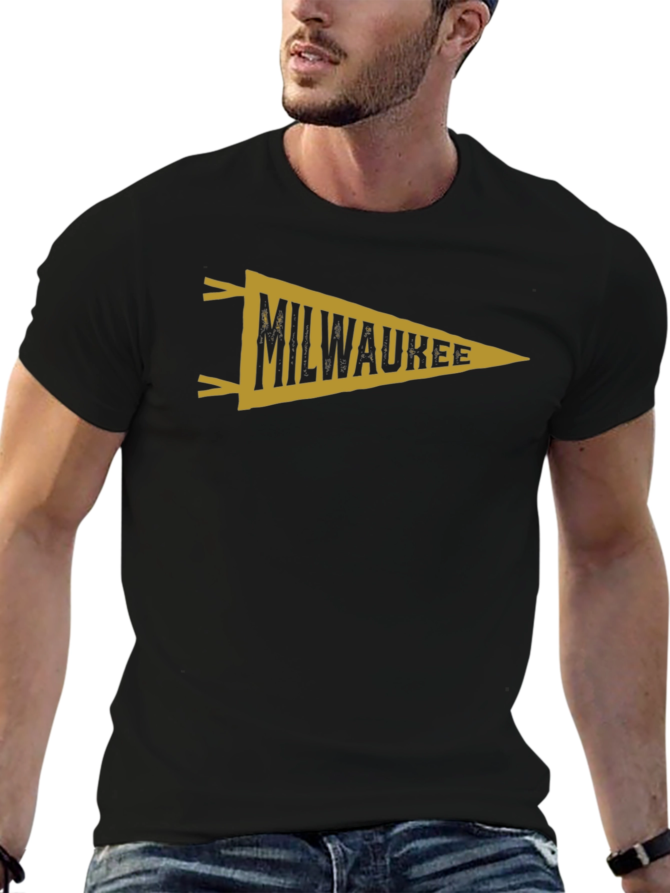 Milwaukee Pennant Graphic Black T-Shirt