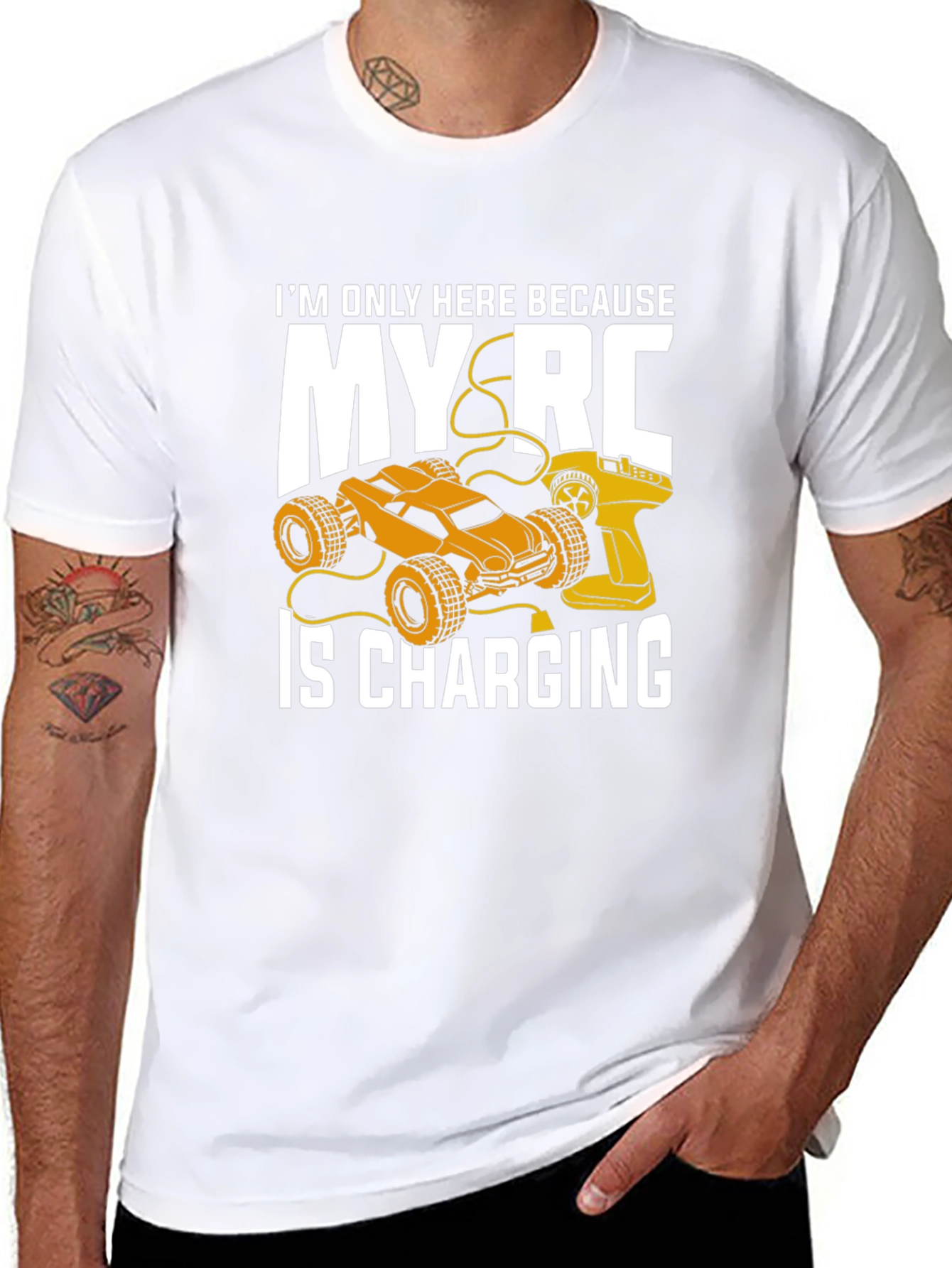 RC Car Charging T-Shirt - Hobbyist Apparel
