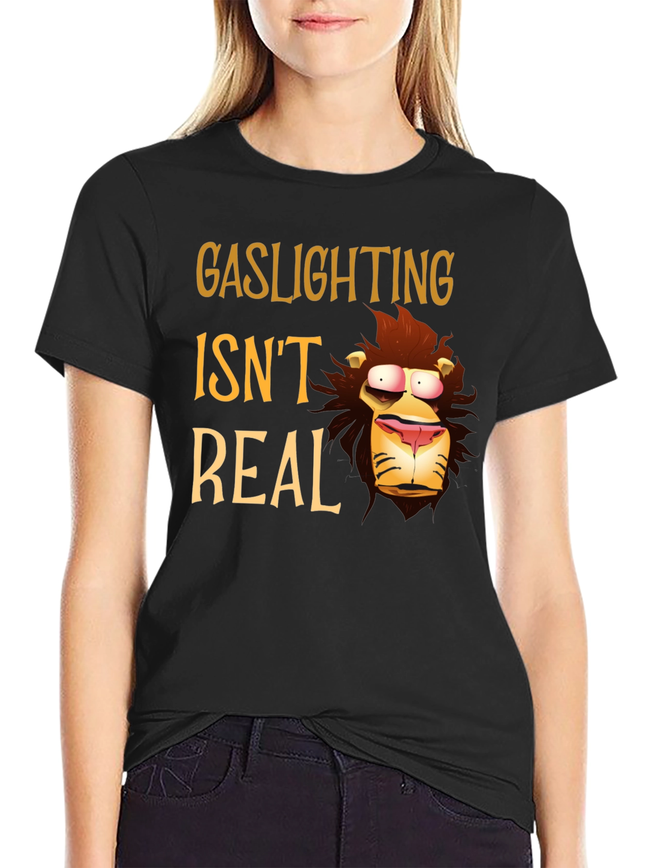 Gaslighting Isnt Real T-Shirt - Funny Cartoon Graphic
