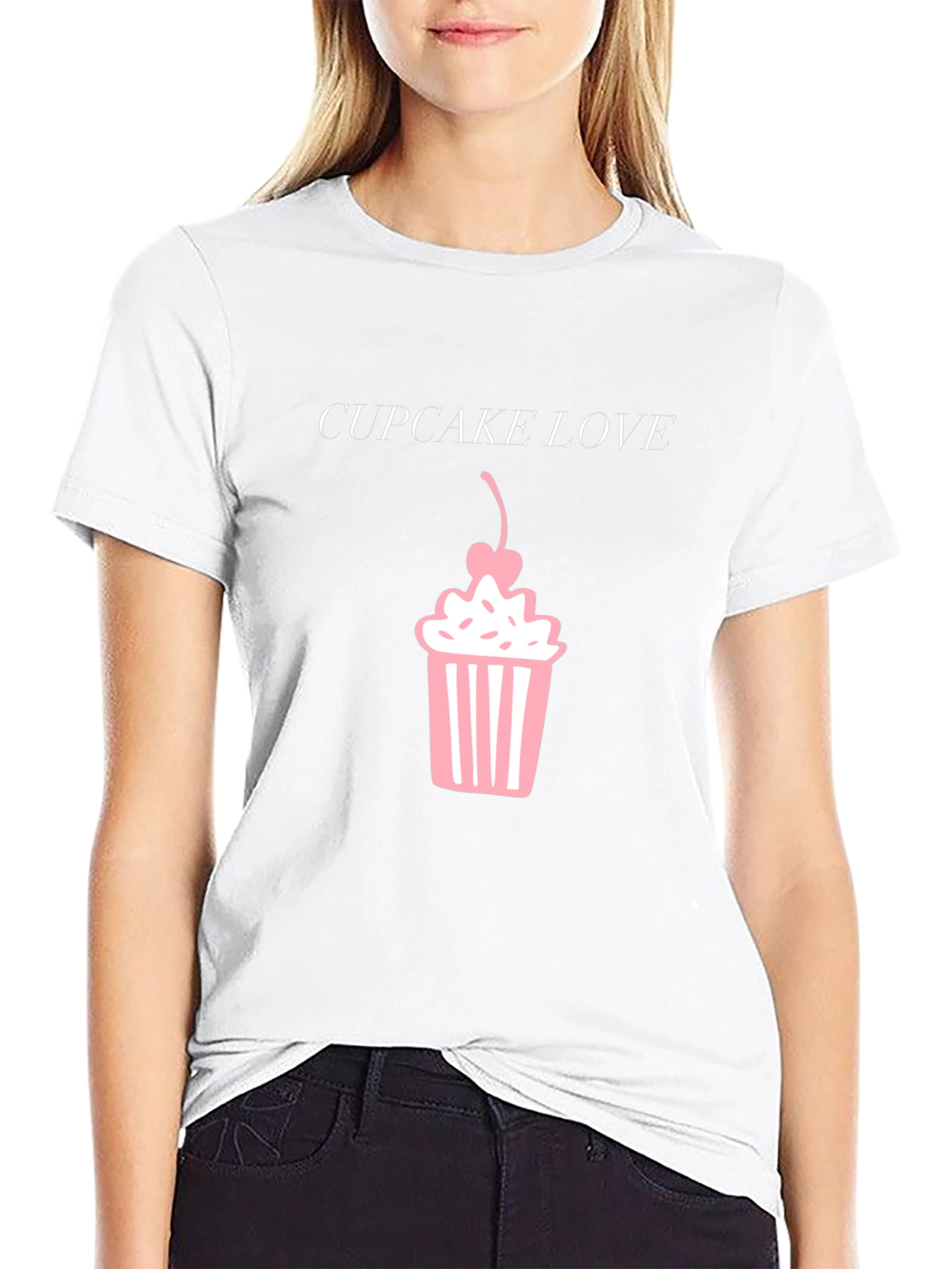 Cupcake Love Graphic T-Shirt - Black