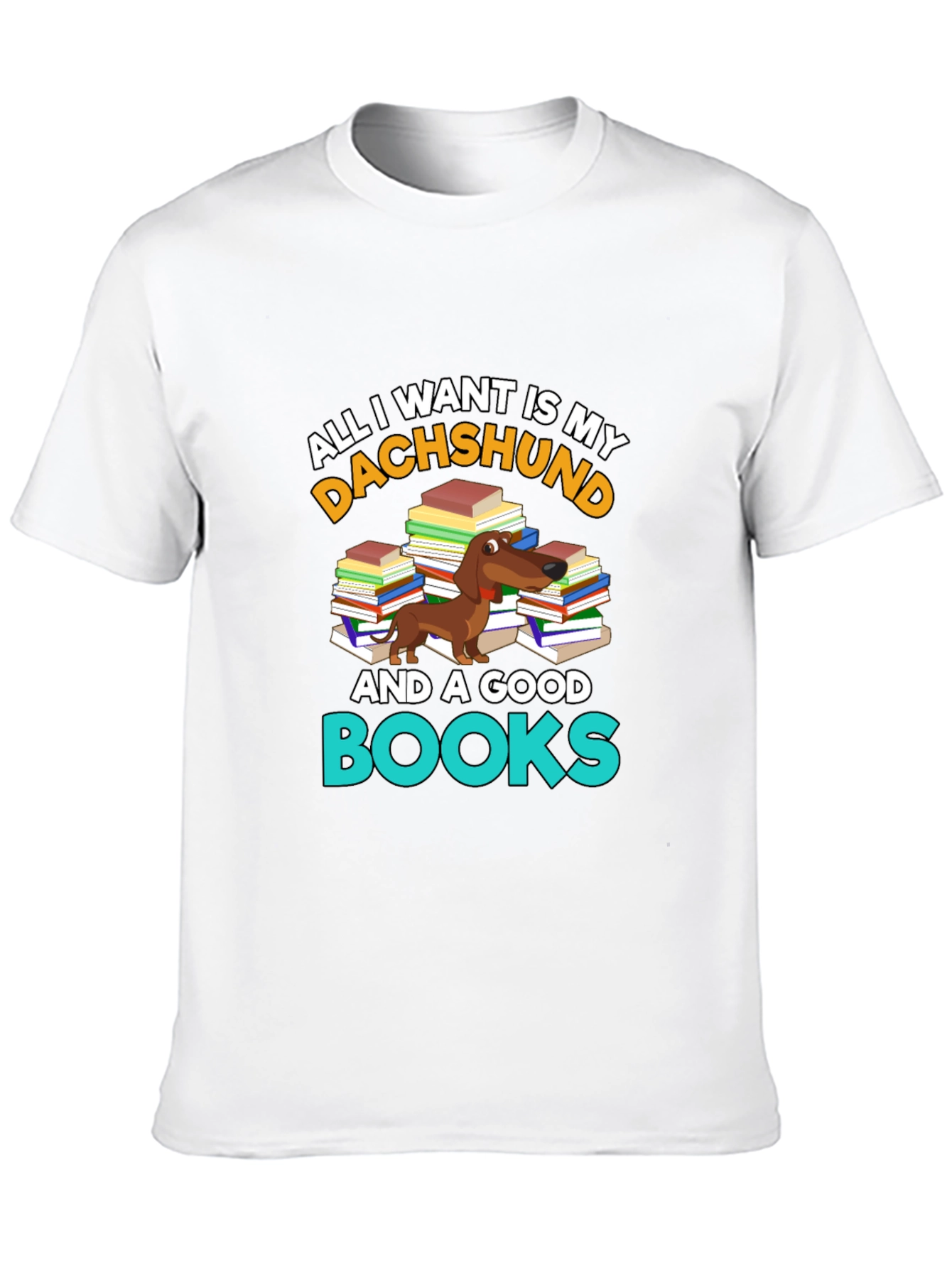 Dachshund and Books T-Shirt